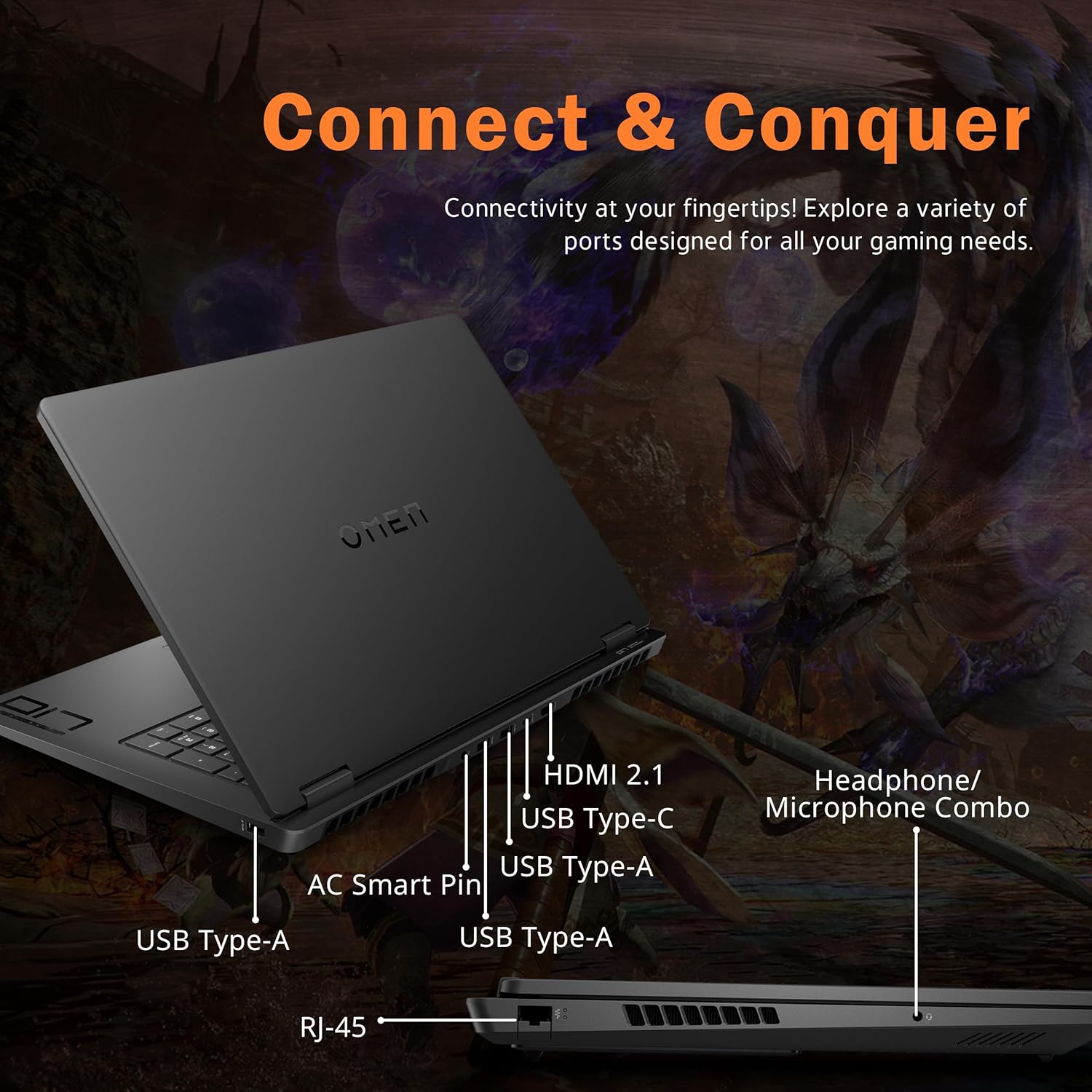 HP Omen 17 17.3" FHD Gaming Laptop, NVIDIA GeForce RTX 5060, AMD Ryzen AI 9 365, 64GB RAM, 5TB Storage(4TB SSD&1TB Docking Station Set), 144Hz, Backlit Keyboard, IR Camera, Win 11 Pro, Black