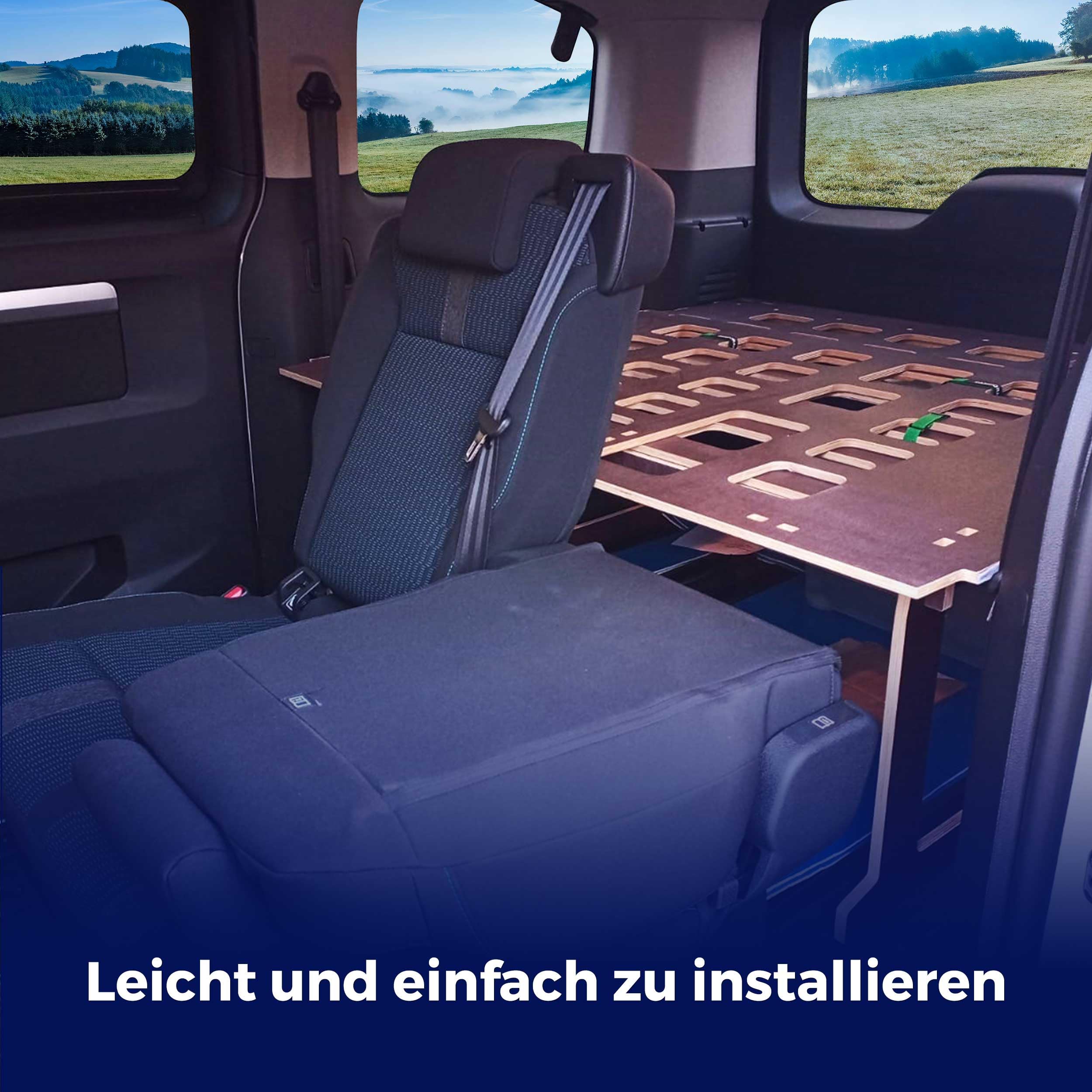 Camper Van Bett – Leichtes Faltbares Schlafsystem für Van Ausbau, kompatibel mit SpaceTourer, Traveller, Zafira Life, ProAce Verso, NV200 Evalia, Schneller Aufbau ohne Werkzeug