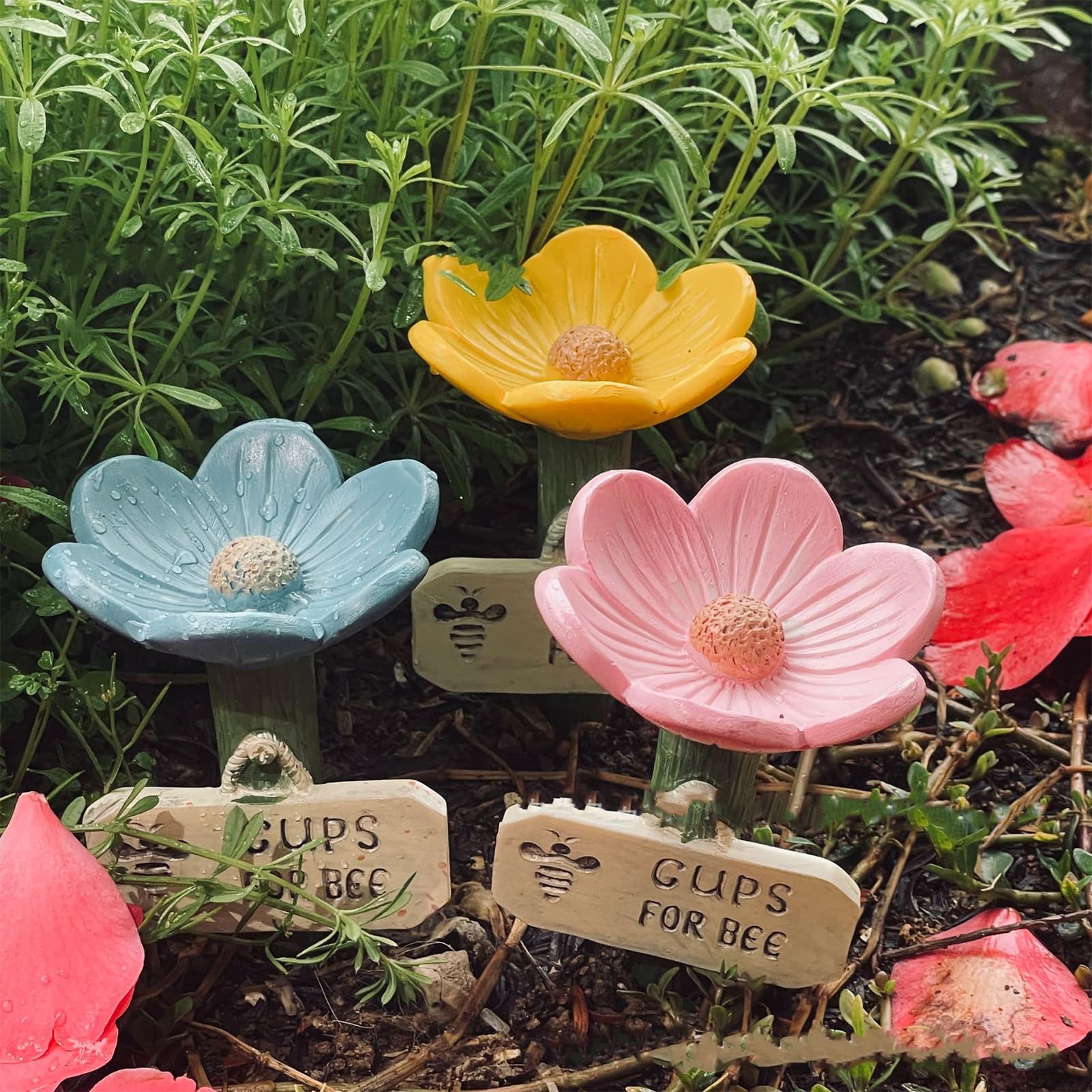 4 Stück Insektentränke, Bienentränke für Den Garten, Insektentränke Garten Fascinating Drinkers for Wild Bees and Insects, Bienentränke für Durstige Bestäuber (Groß)