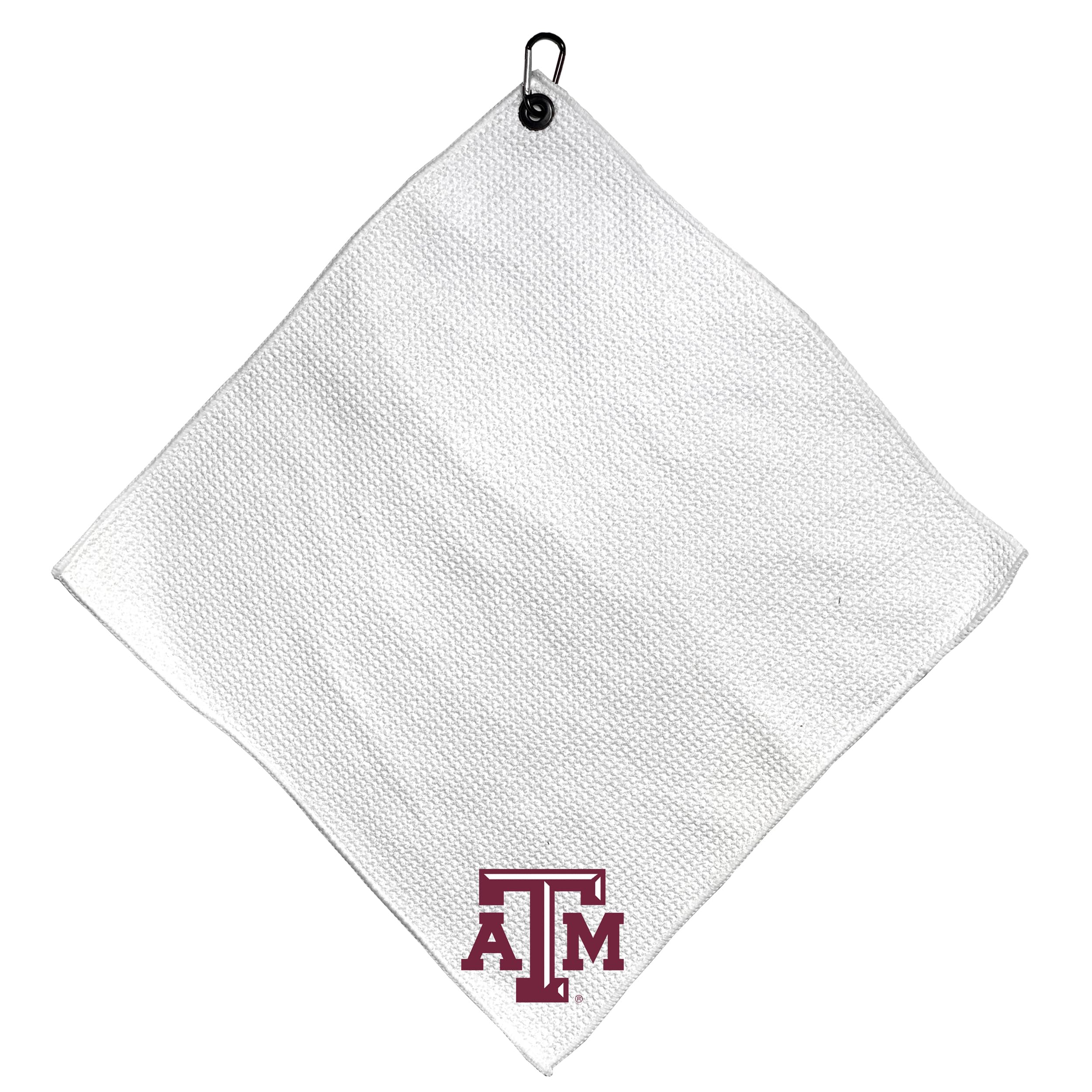 Team Golf NCAA Texas A and M - Toalla de Microfibra de 15 x 15 Pulgadas (Blanco) con Clip de mosquetón, Microfibra Bolsillos Profundos de gofre, absorción de Agua Superior y Toalla