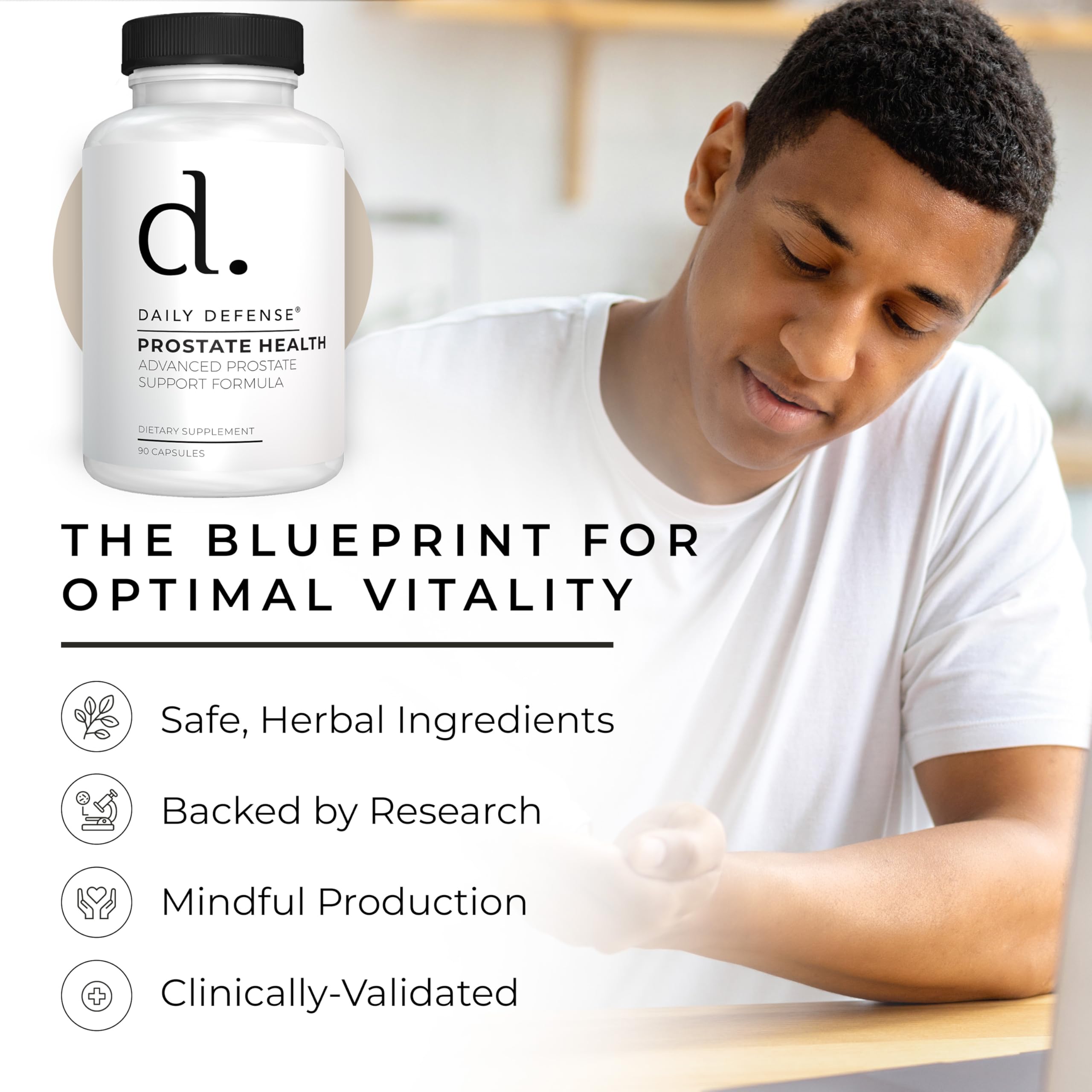 Prostate Defense Prostate Health Supplement for Men with Saw Palmetto Powder, Vitamin E, Zinc, Mushrooms, Pumpkin Seed - Urinary Prostate Support — Amazon image 7