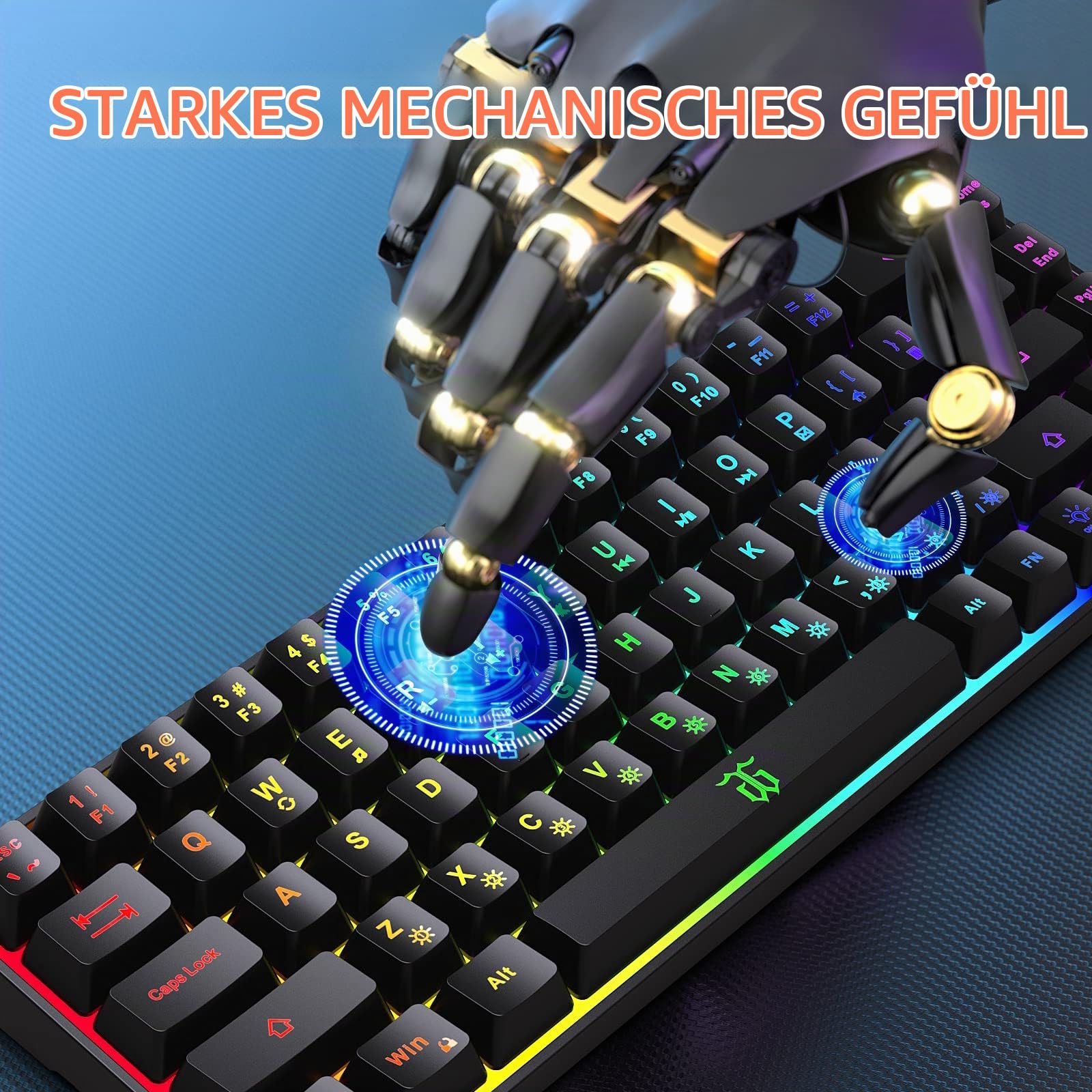Snpurdiri 60% Percent Gaming Tastatur (schwarz 68 Tasten)