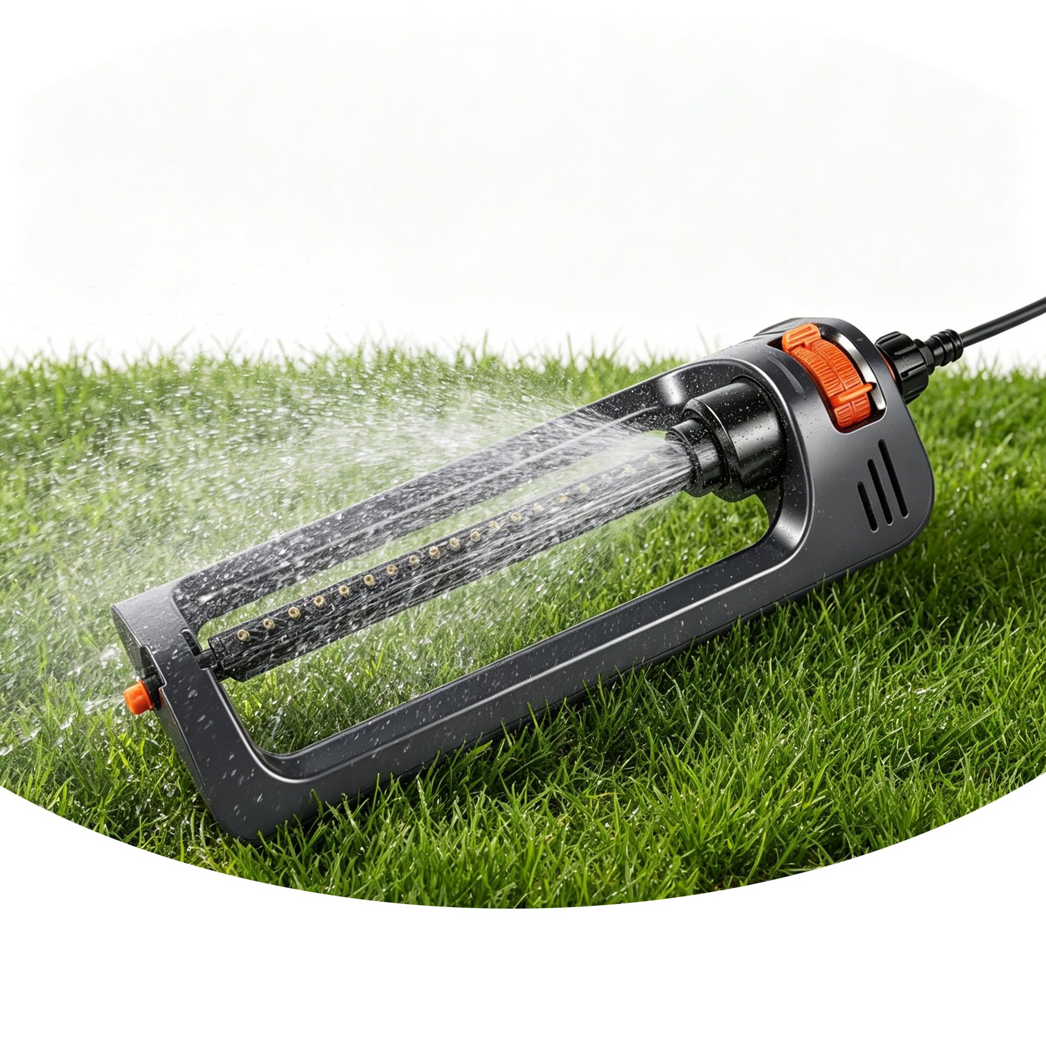 Irrigatore Giardino Oscillante Rettangolare, Irrigatore Rettangolare, Irrigatore Quadrato Garden, Regolatore a Cilindro Automatico a 19 fori con Funzione Girevole per Prato e Aiuole