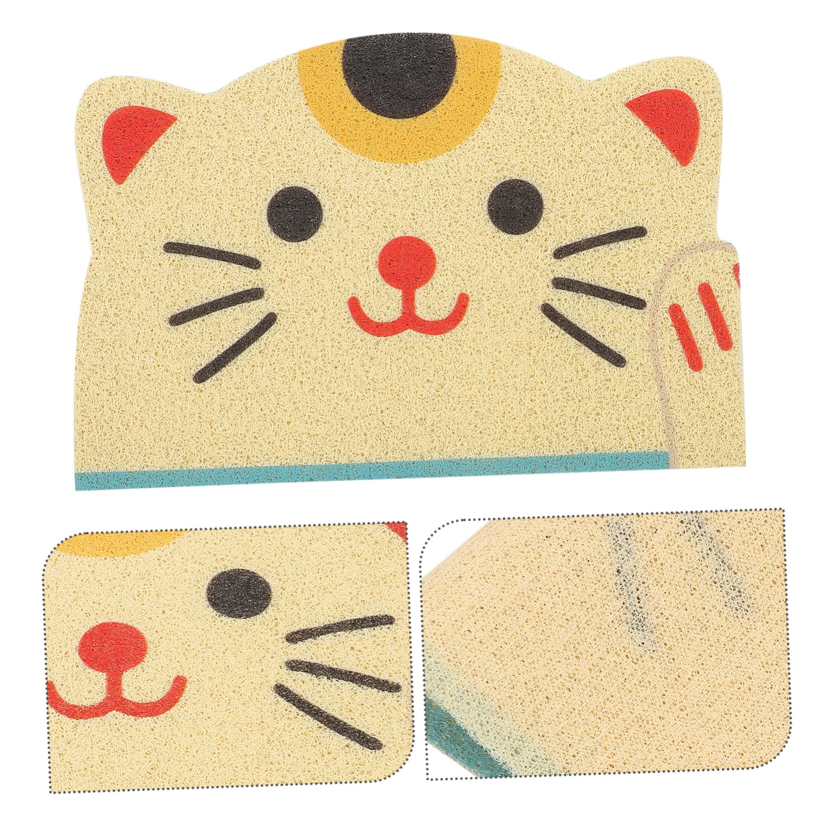 COLLBATH Katzenstreumatte Für Katzentoilette Kleine Größe Aus Pvc Katzenkopfförmig Streuauffangmatte Kompatibel Mit Verschiedenen Toilettengrößen