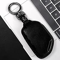 Vista 4 de Tukellen Funda de cuero para llavero Jeep Wrangler Gladiator Sahara Rubicon con 4 botones (negro)