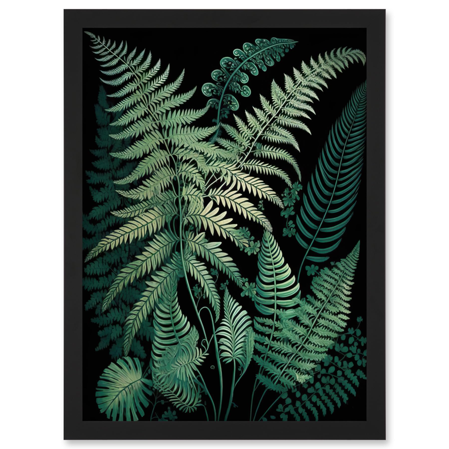 Framed Wall Art Print A4 - Ernst Haeckel Style Fern Fronds Botanical Detailed Artwork - Artery8