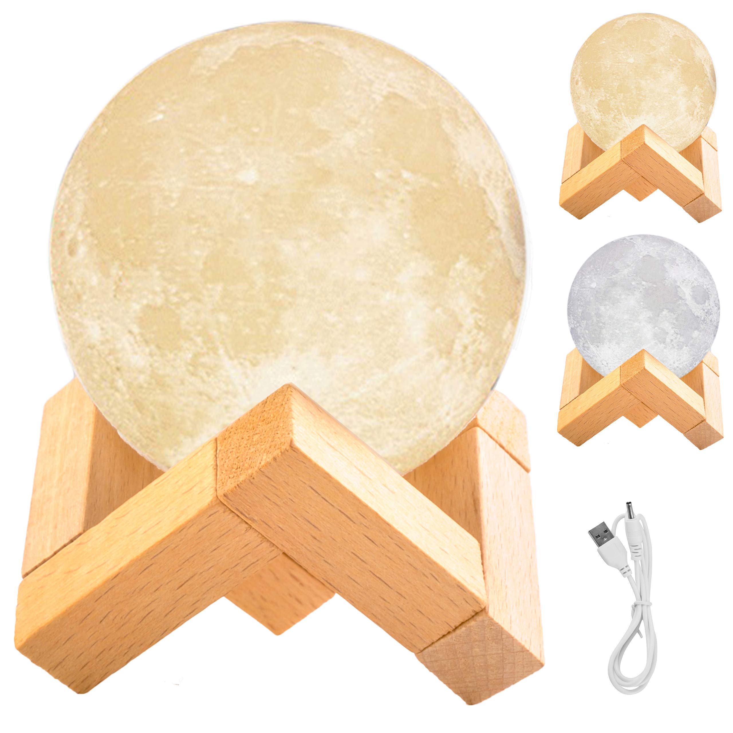 ISO TRADE 3D Moon Lamp with Wooden Stand