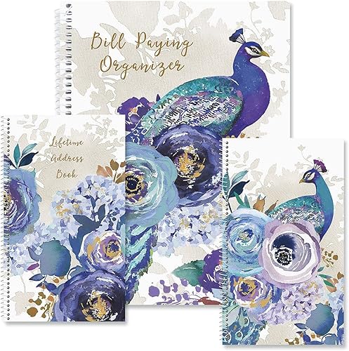 Miniatura 7 de Blue Peacock Password Pin Keeper - Tapa blanda 5 x 8 pulgadas 100 páginas organizador de diario de contraseñas