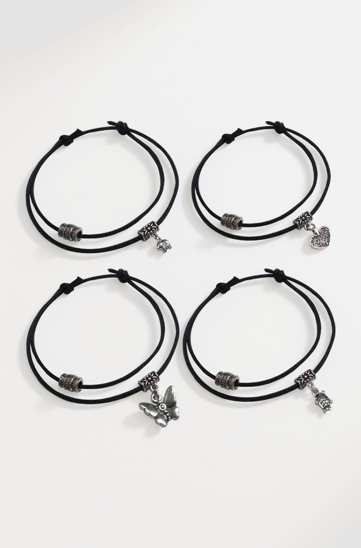 GURJARI JEWELLERS Adjustable Black Thread Anklet with Oxidised Beads For Girls