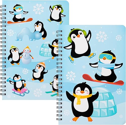 Miniatura 1 de 2 cuadernos en espiral A5 de pingüino, 50 hojas, 100 páginas, encuadernado con alambre de pingüino, cuaderno de viaje, cuaderno de espiral, cuaderno
