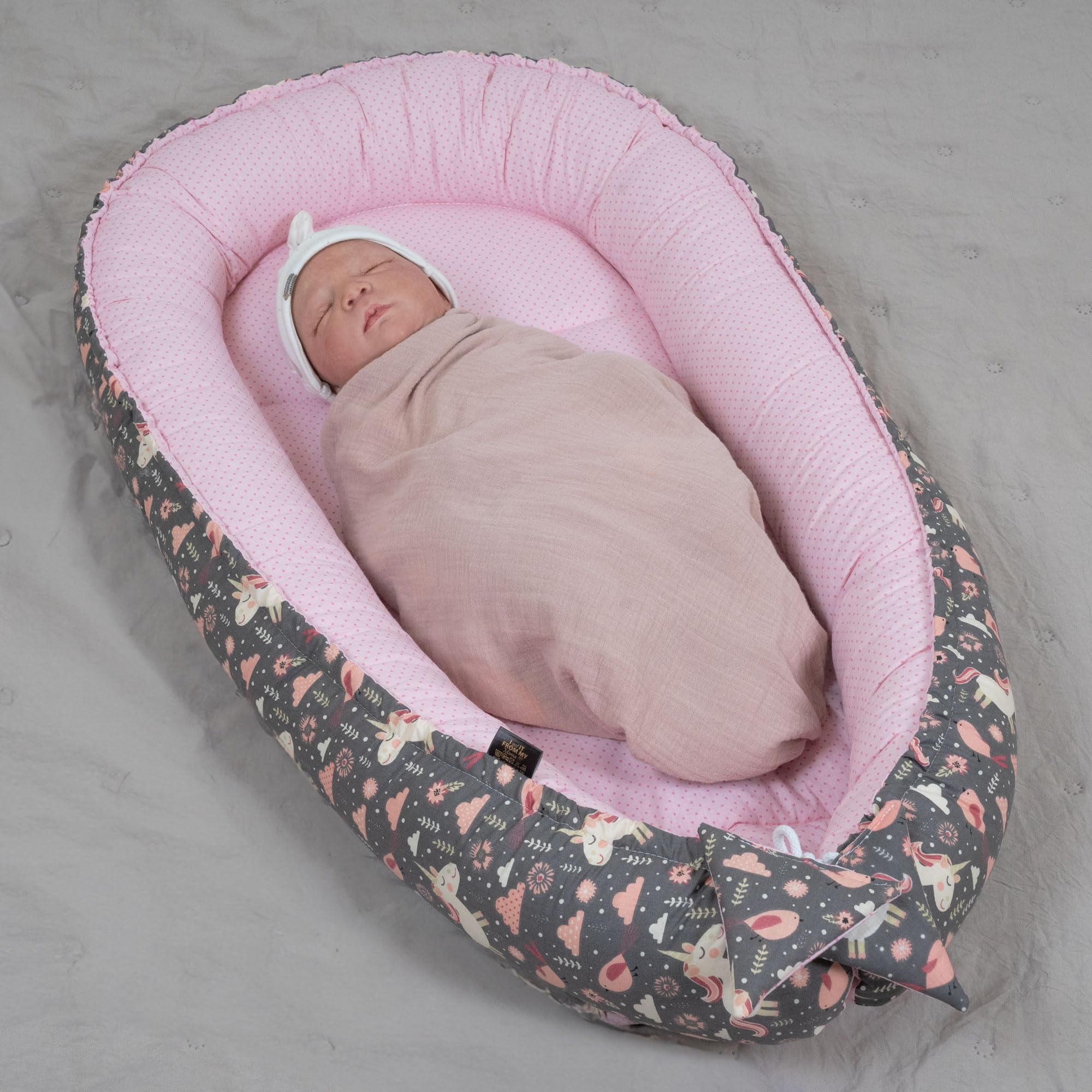 PaLulli Reductor Cuna Bebe - Set 5 Piezas Nido Bebe Recien Nacido Tela de algodón y vellón