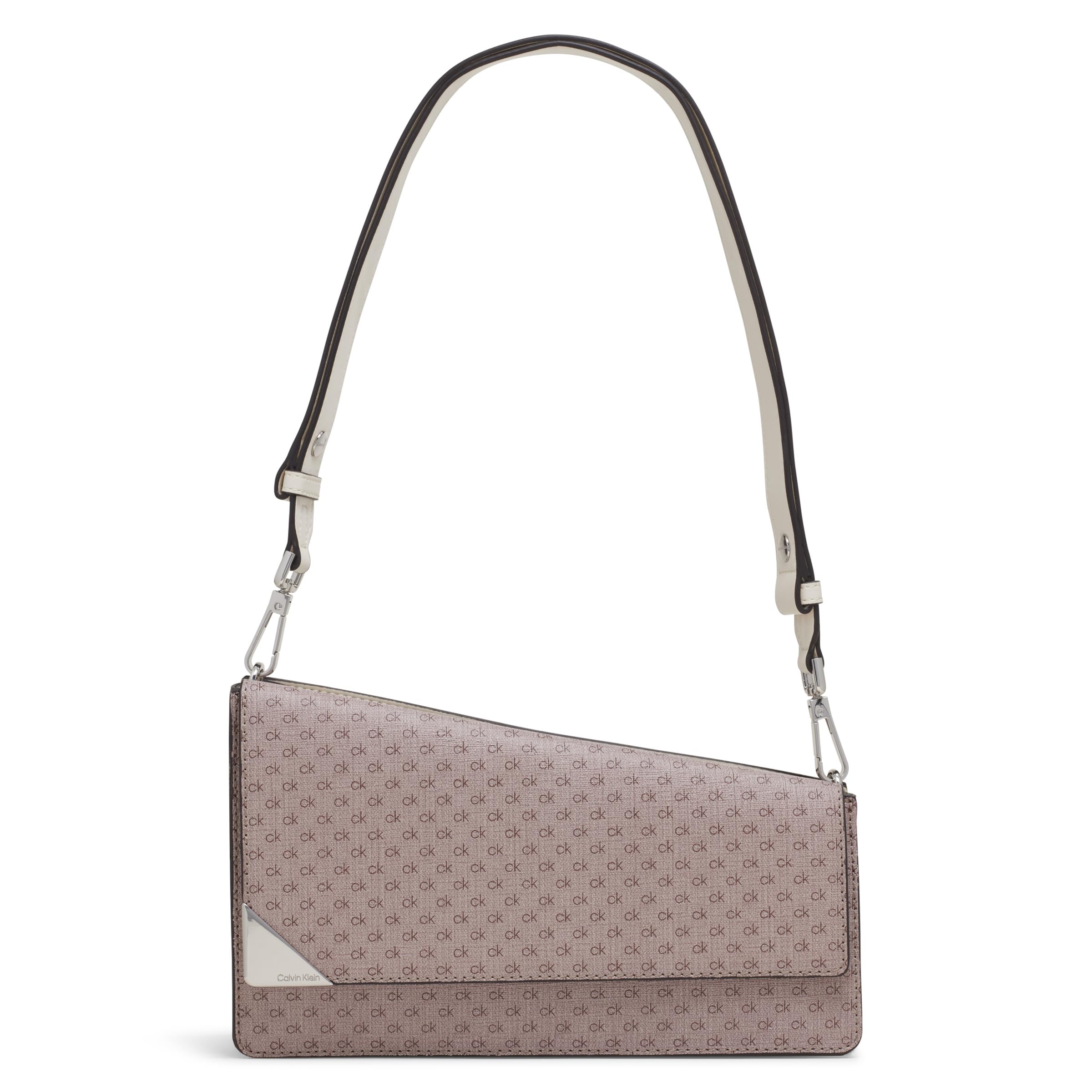 Calvin Klein Basalt Flap Demi Shoulder Bag, Almond/Taupe