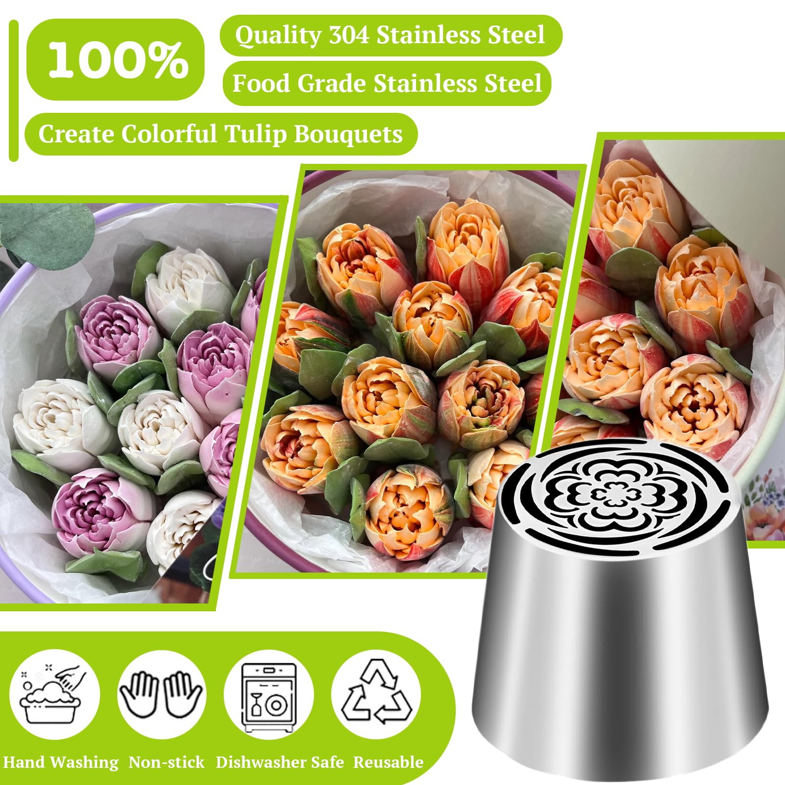 Frosting Piping Kit Suuker Extra Large Piping Tips Set, Stainless