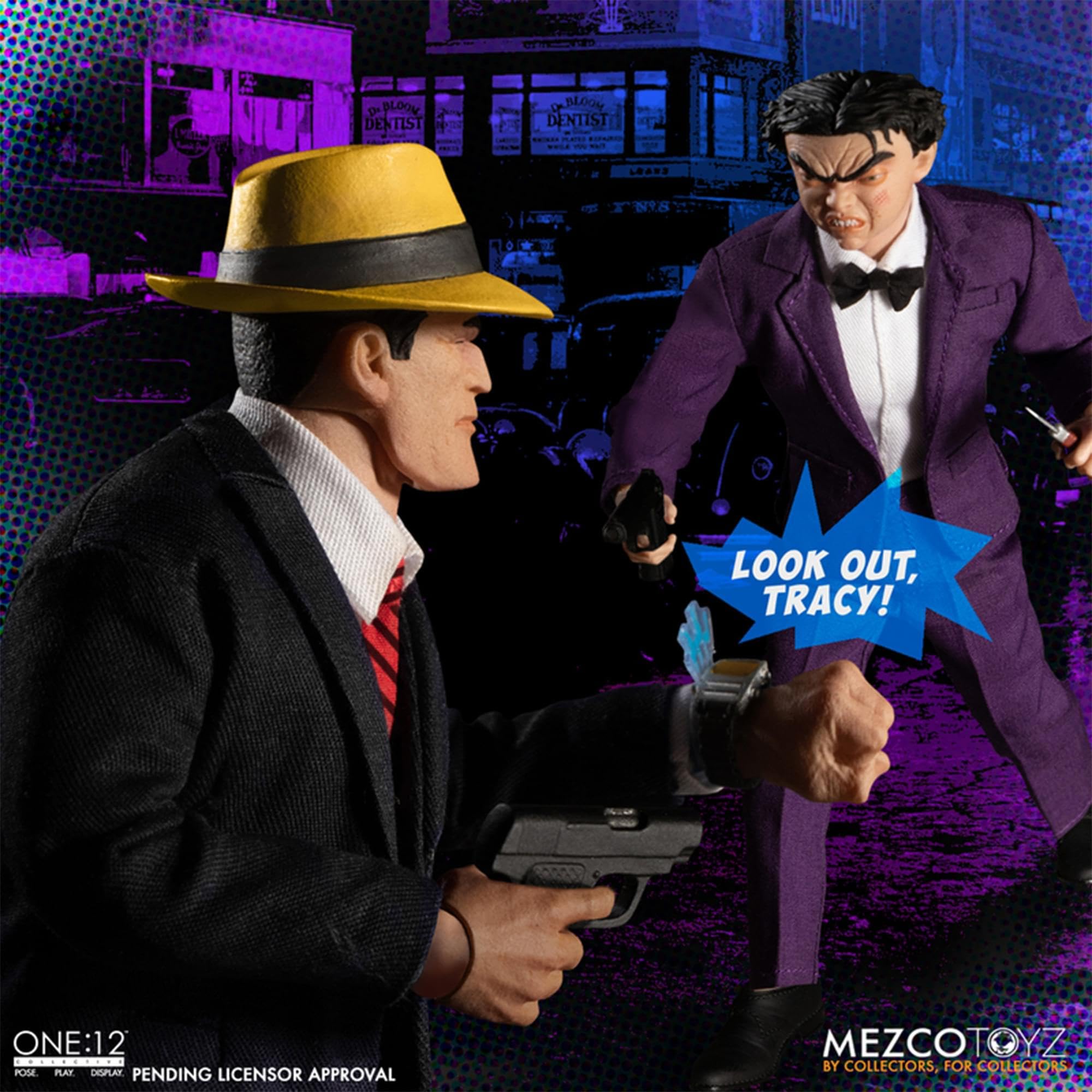 Mezco Toys Dick Tracy Figures 1/12 Dick Tracy vs Flattop Box Set