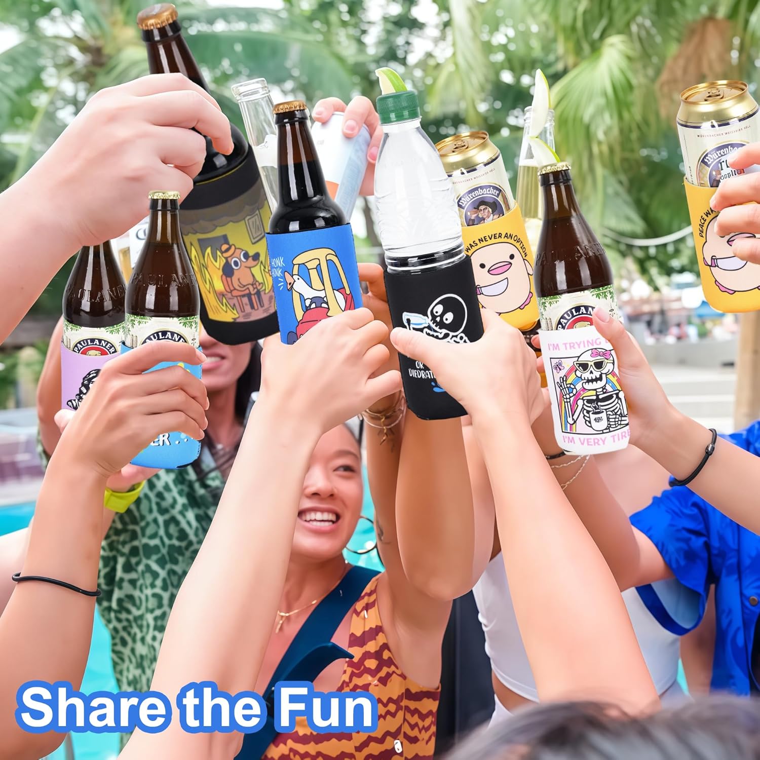 12 Pack Funny Can Cooler Sleeves – Neoprene Can Sleeves Collapsible Drink Holder for Cans and Bottles – Drink Cooler Sleeves for Parties, Gifts, BBQs, Beach, Bachelor, Bachelorette - Image 6