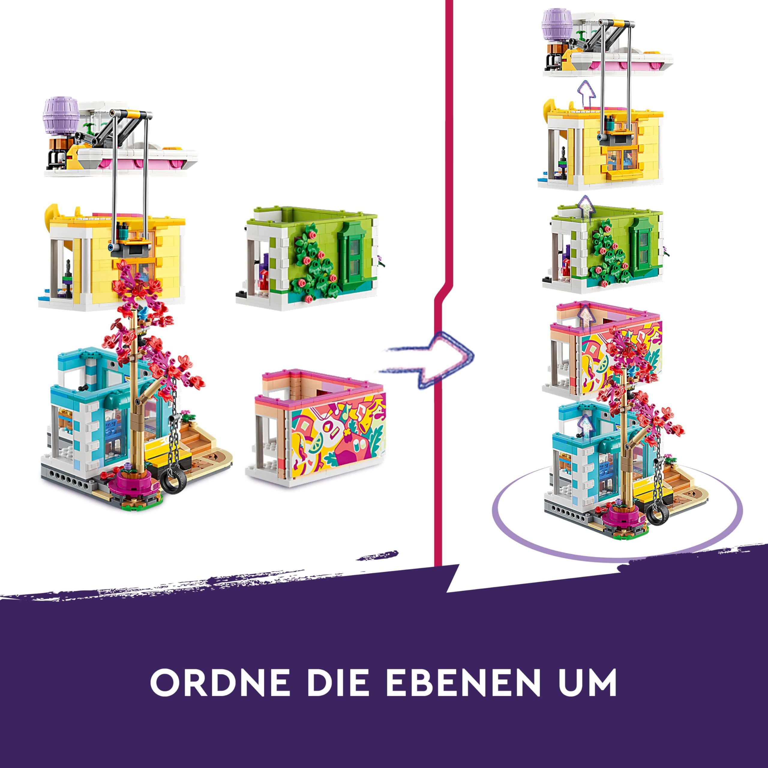 LEGO Friends Heartlake City Gemeinschaftszentrum - Kreatives Spielzeug - 5-stöckiges Gebäude mit 6 Minifiguren, Einer Hundefigur und Zubehör - Geschenk für Mädchen und Jungen ab 9 Jahren - 41748