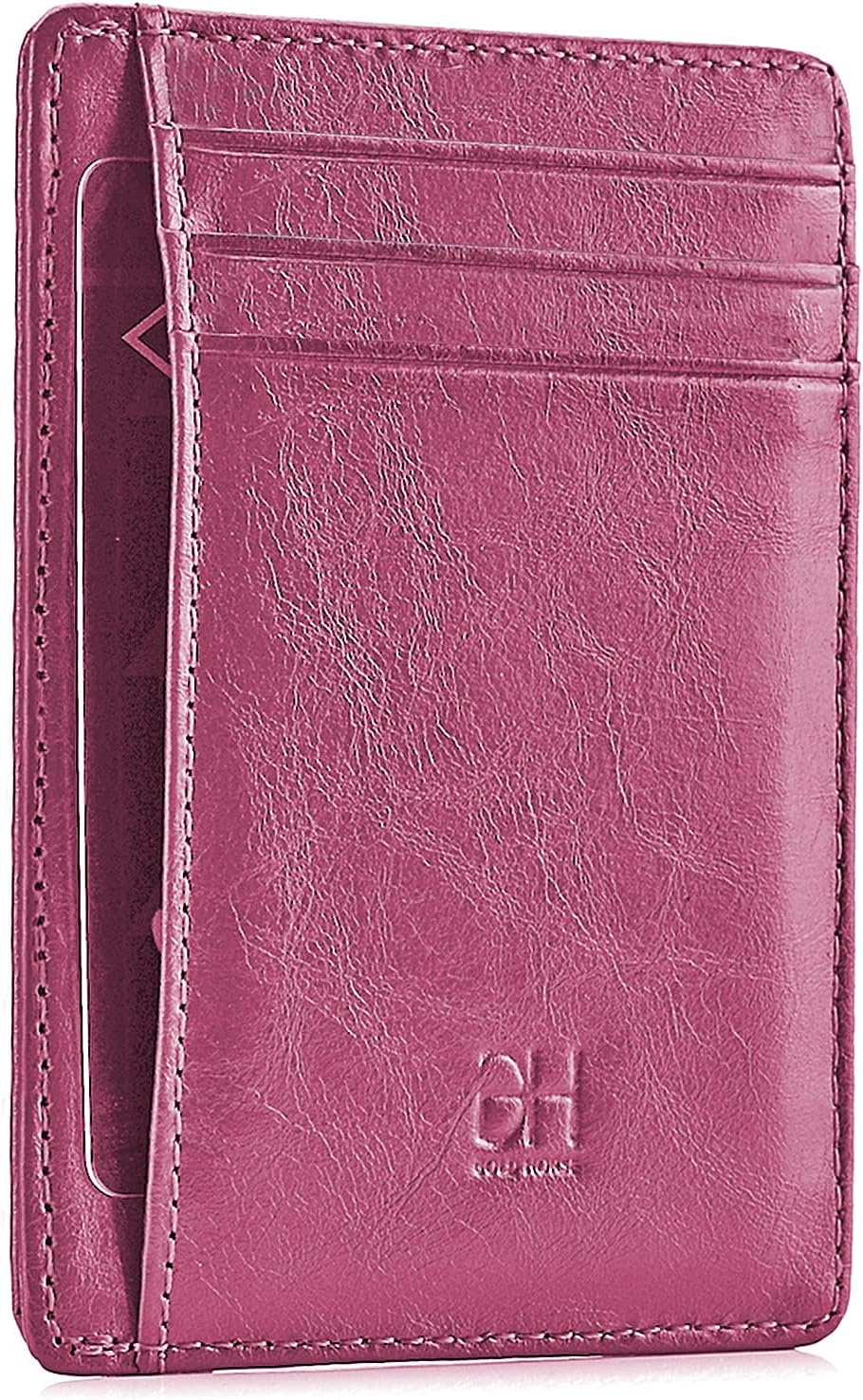 Slim RFID Blocking Card Holder Minimalist Leather Front Pocket Wallet for Women