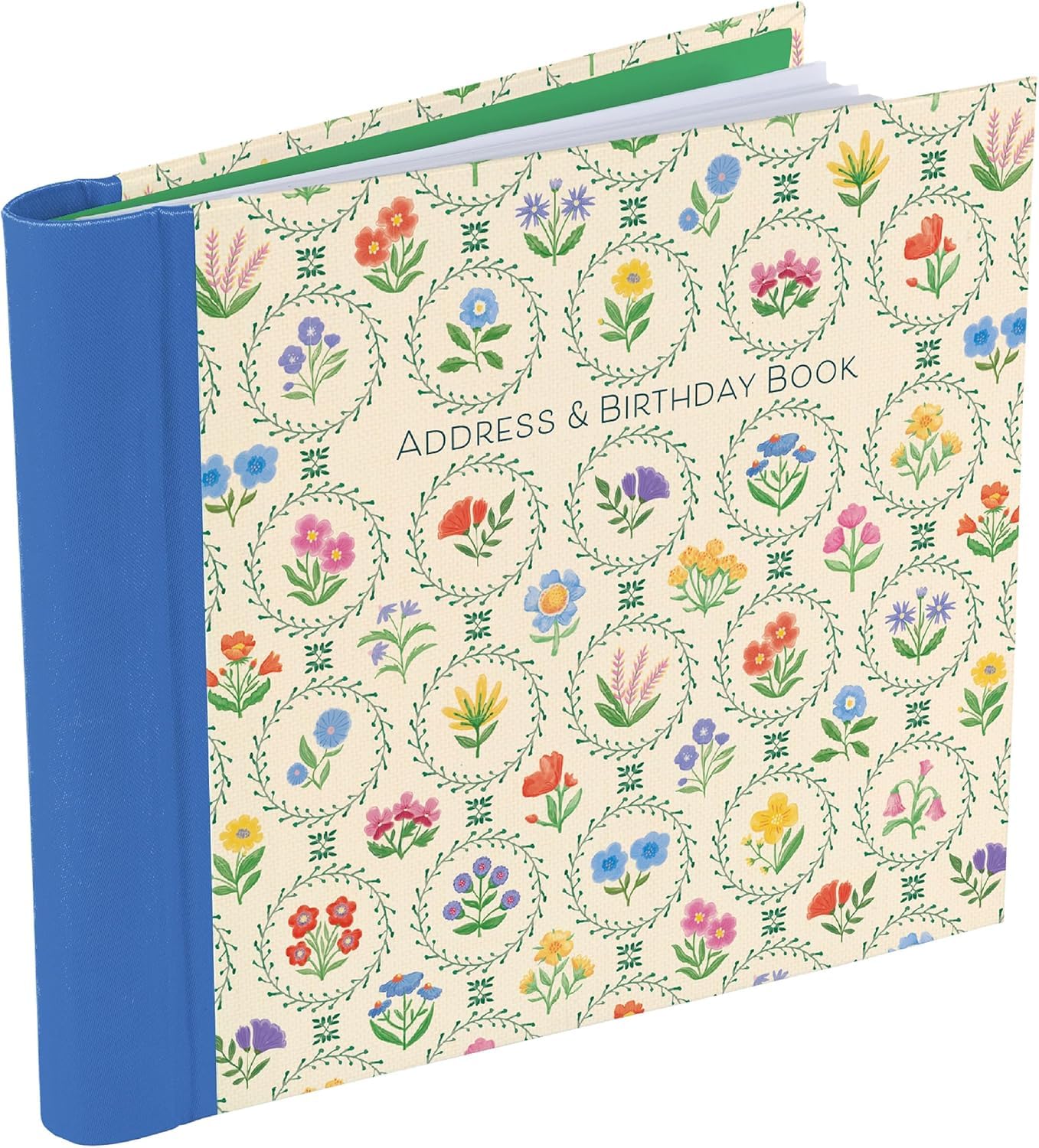 Address & Birthday Book – Address Organizer with Spiral Binding (164 x 145mm) – Contact & Birthday Reminder Book with Tab Dividers (Multicoloured Enchanted Garden)