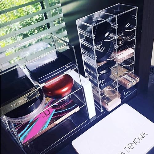 Miniatura 5 de by Alegory Organizador de maquillaje universal de acrílico con divisores extraíbles se puede colocar en el escritorio o en el cajón  20 contenedores