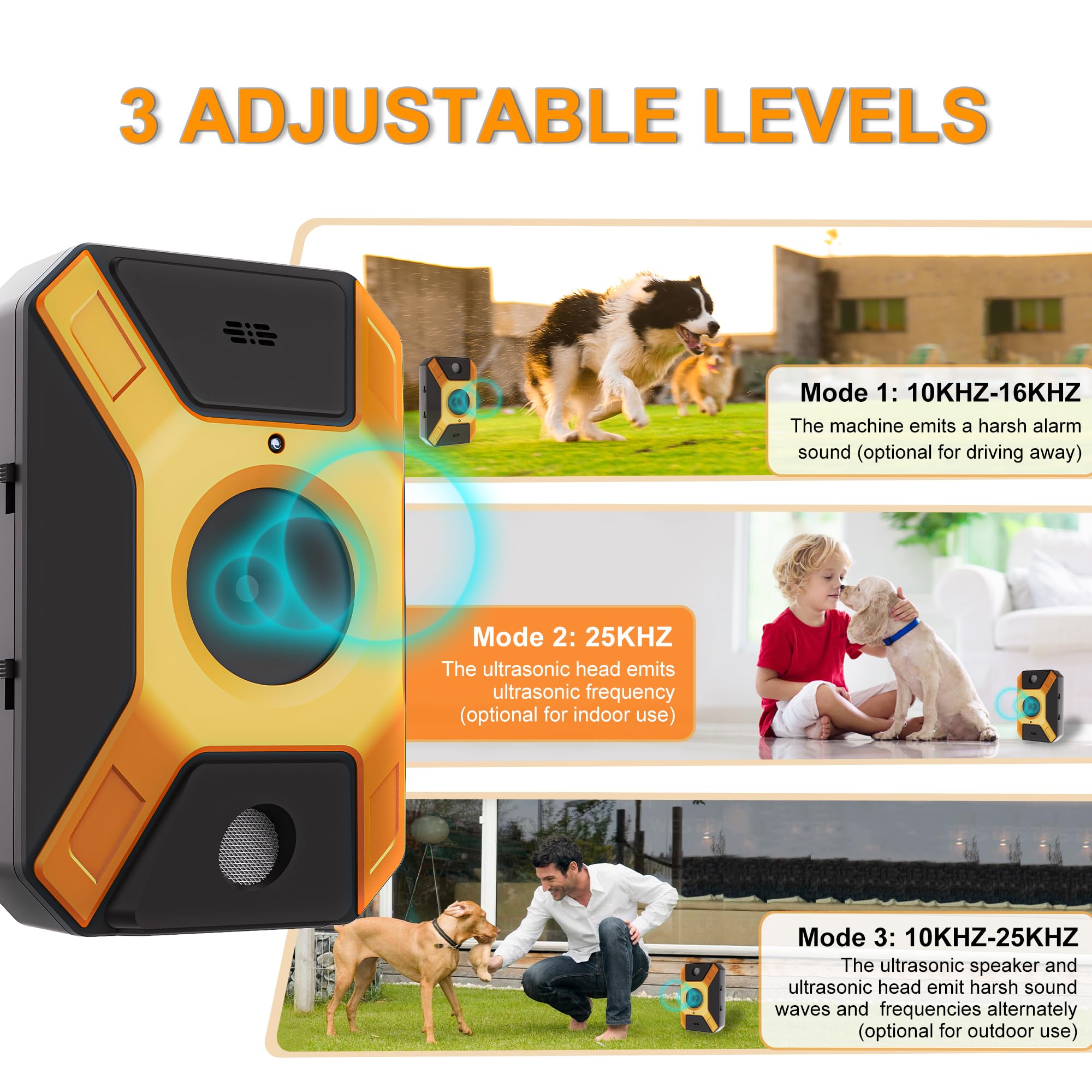 Mejorar antiladridos para perros, antiladridos, antiladridos antiladridos para perros, dispositivo automático antiladridos para perros con 3 modos electroestimulador muscular