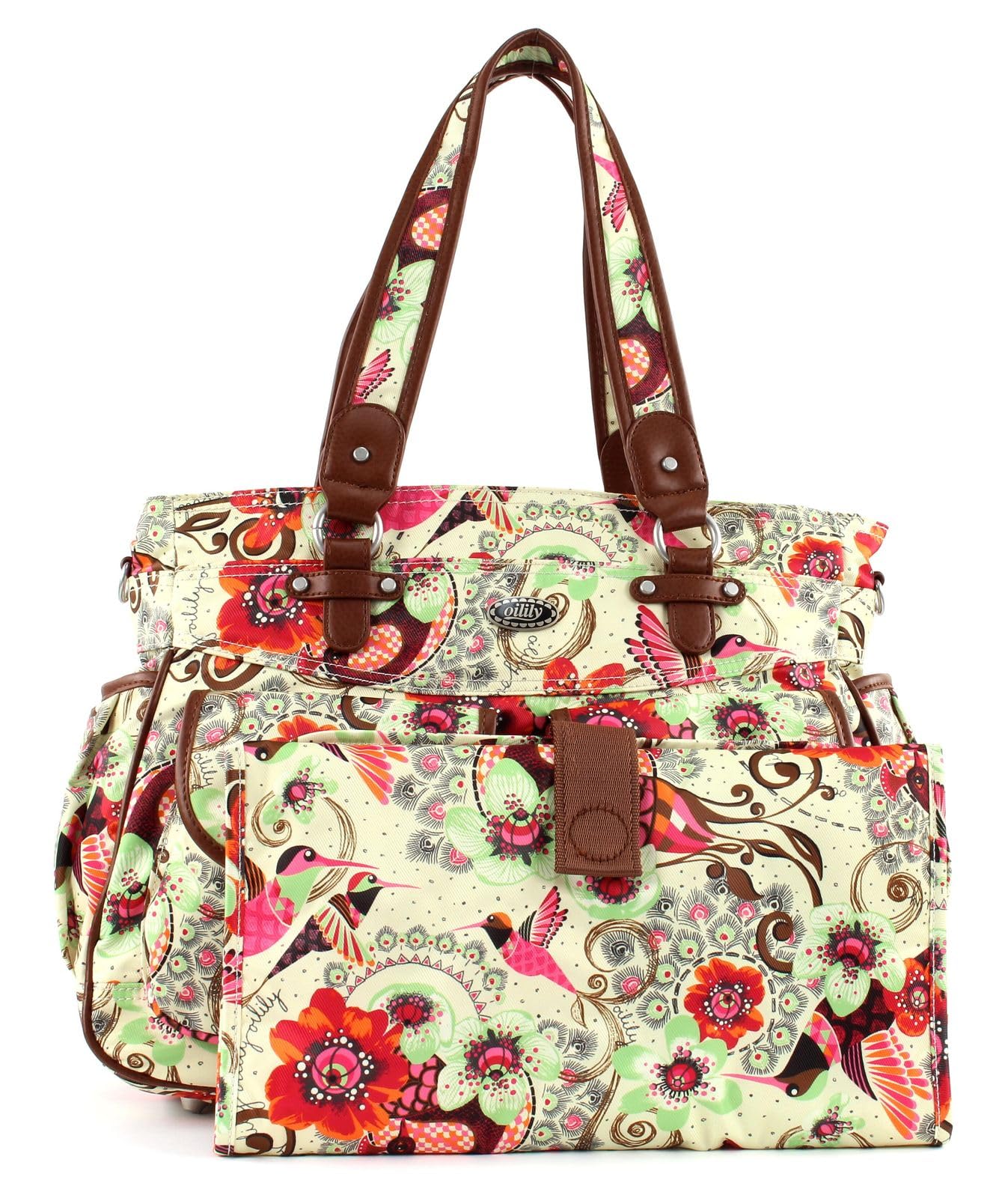 Oilily Tropical Birds Diaper Bag Cream-White