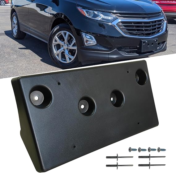Front Bumper License Plate Frame Bracket Holder Fits for 2018 2019 2020 2021 Chevrolet Equinox Replace 23320630 GM1068190
