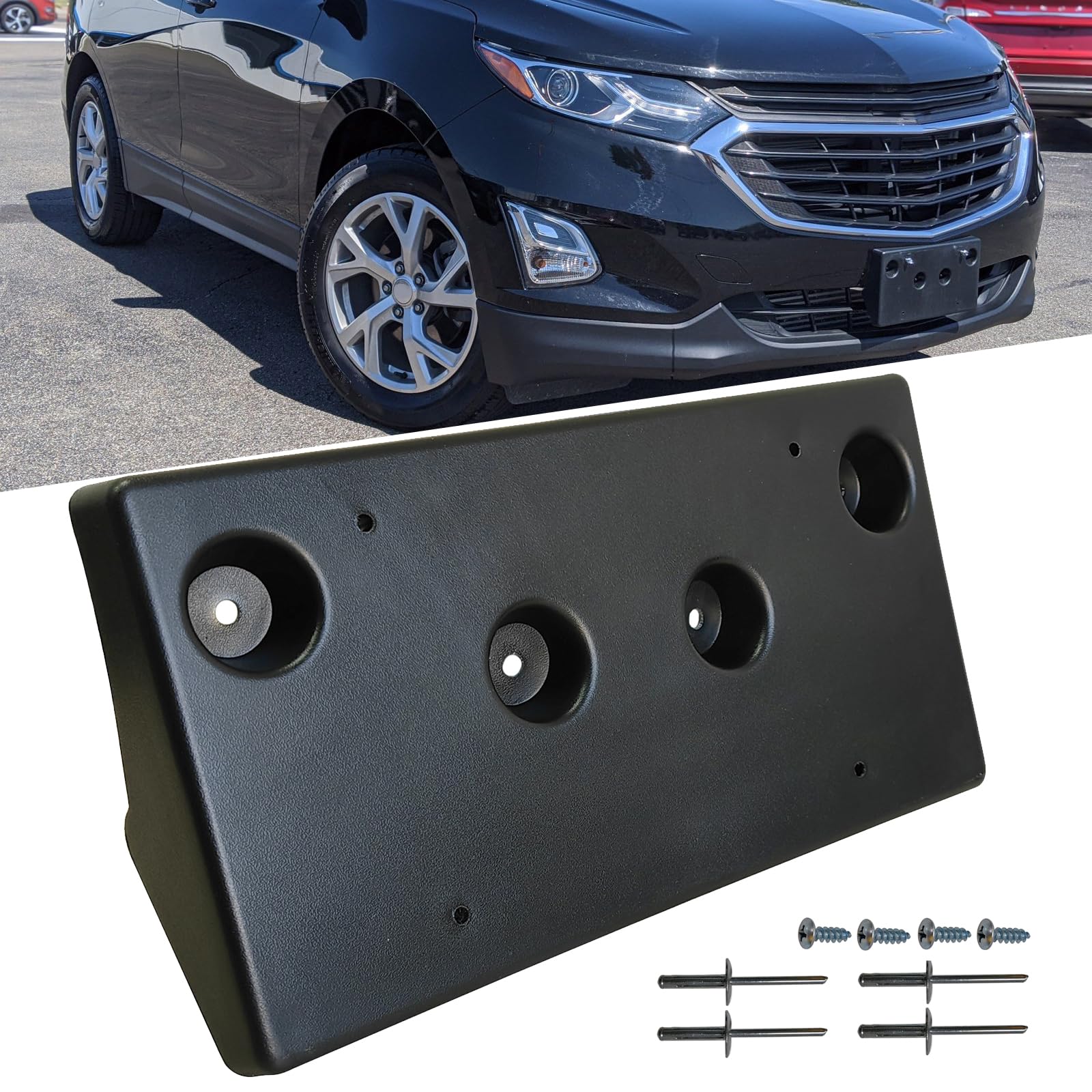 Front License Plate Bracket For Chevy Equinox 2016-2017 - Textured Black (Replaces GM1068197)