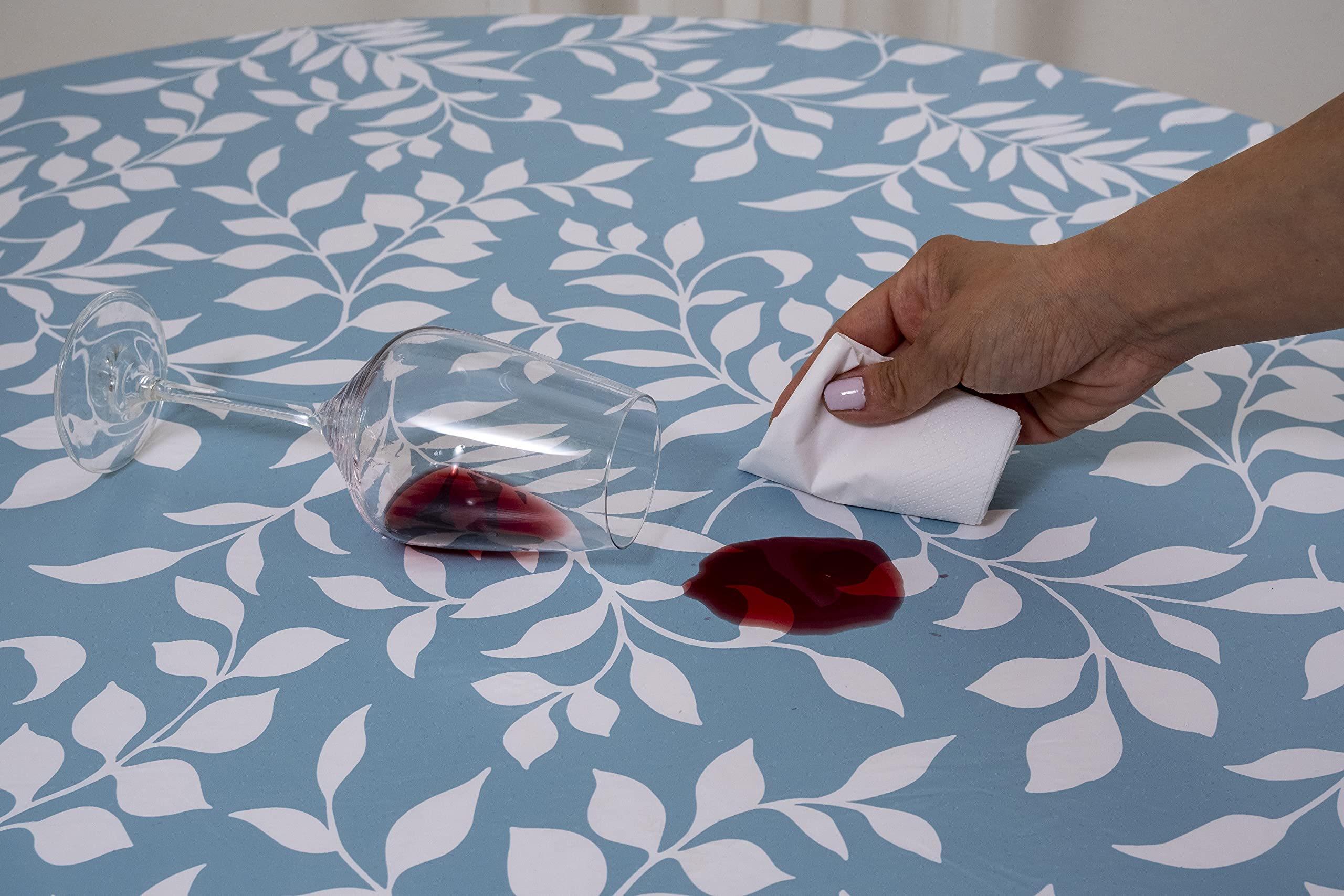 Covers For The Home Copritavolo deluxe con bordo elastico in flanella con retro in vinile, motivo intrecciato (rosso) - oblungo/ovale - per tavoli fino a 122 cm di larghezza x 172,7 cm