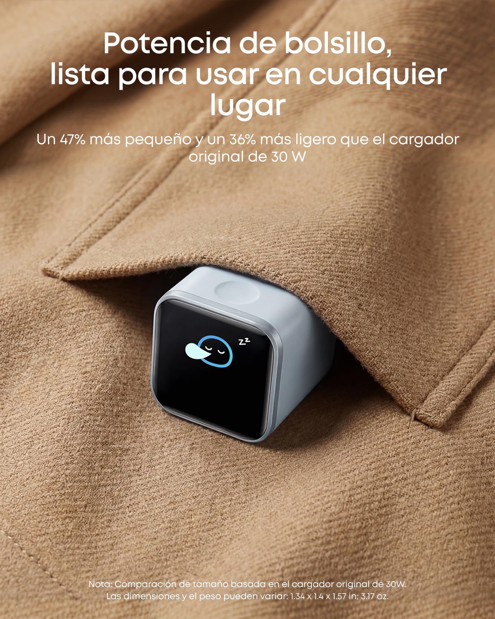 Anker Nano Cargador USB C 45W Inteligente, Cargador iPhone Carga rápida con reconocimiento Inteligente, Compatible con iPhone 17/16/15, iPad Pro, iPad Air (sin Cable, 1 Puerto USB-C, No Plegable) — view 6