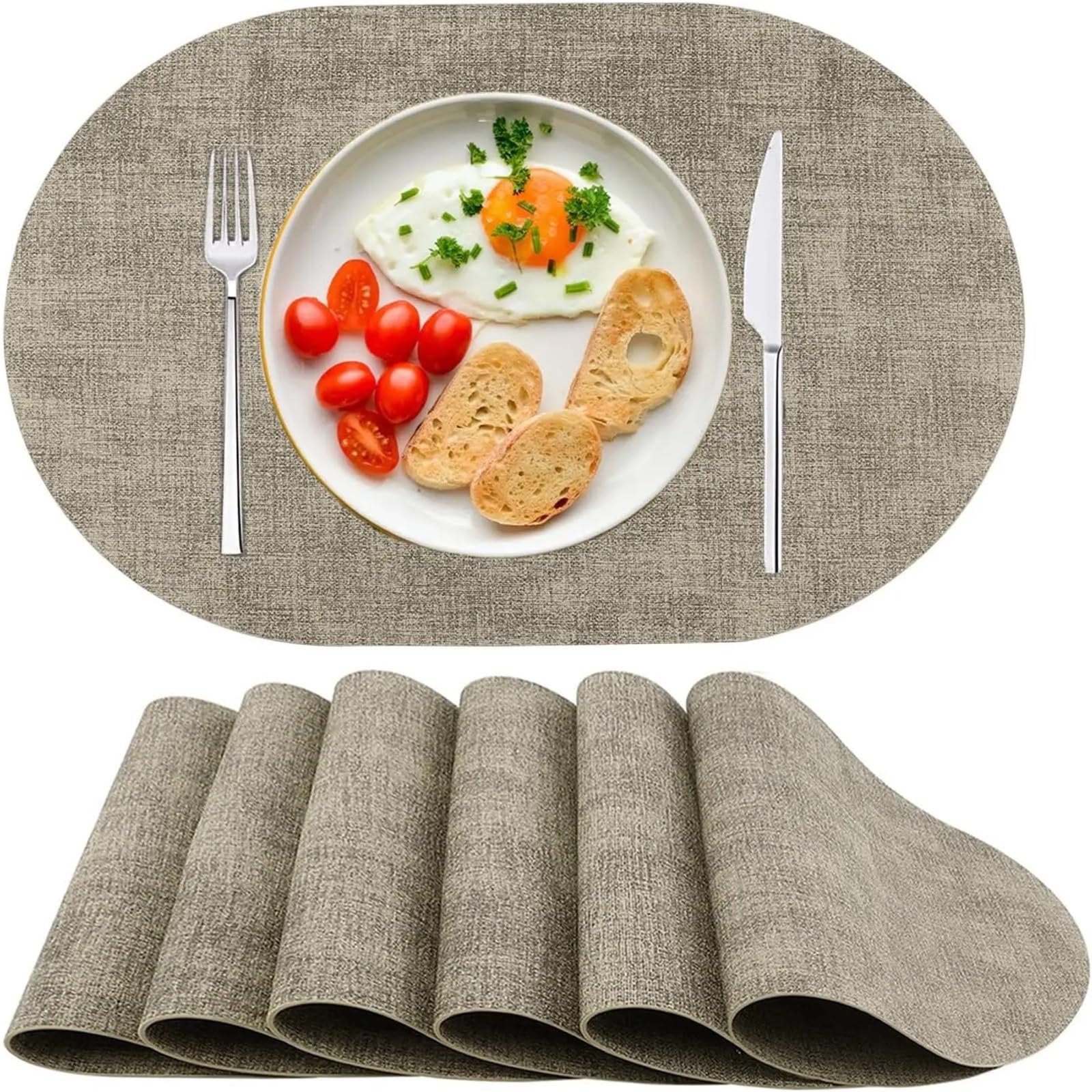 Placemats Placemats Set Of 6, Faux Leather Heat Resistant Wipeable Washable Place Mats, Non-Slip Table For Dining Kitchen(Color1)