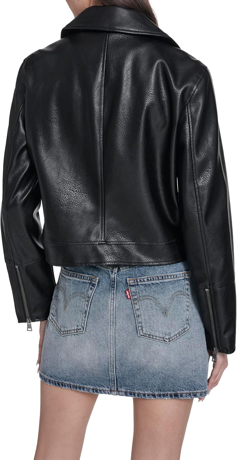 Levi's womens Faux Leather Zip-front Jacket With Lower Pockets