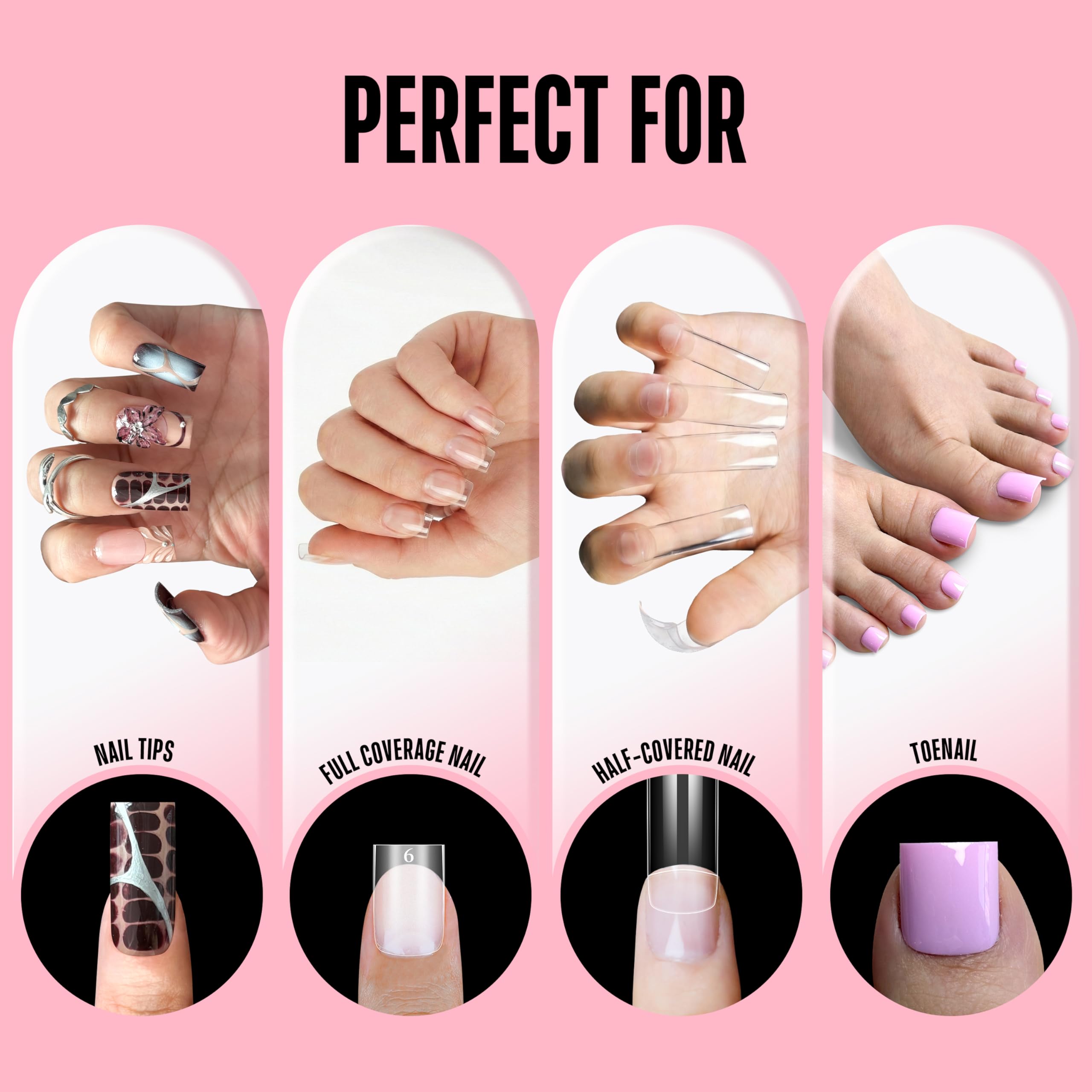 NOVO OVO Klej do paznokci Extra Mocny do Press On Nails i Tipsów (8 ml) – TPO i HEMA FREE. Brush On Nail Glue do sztucznych paznokci, akrylu i pękniętych paznokci. 21+ dni trzymania, 8 s czas