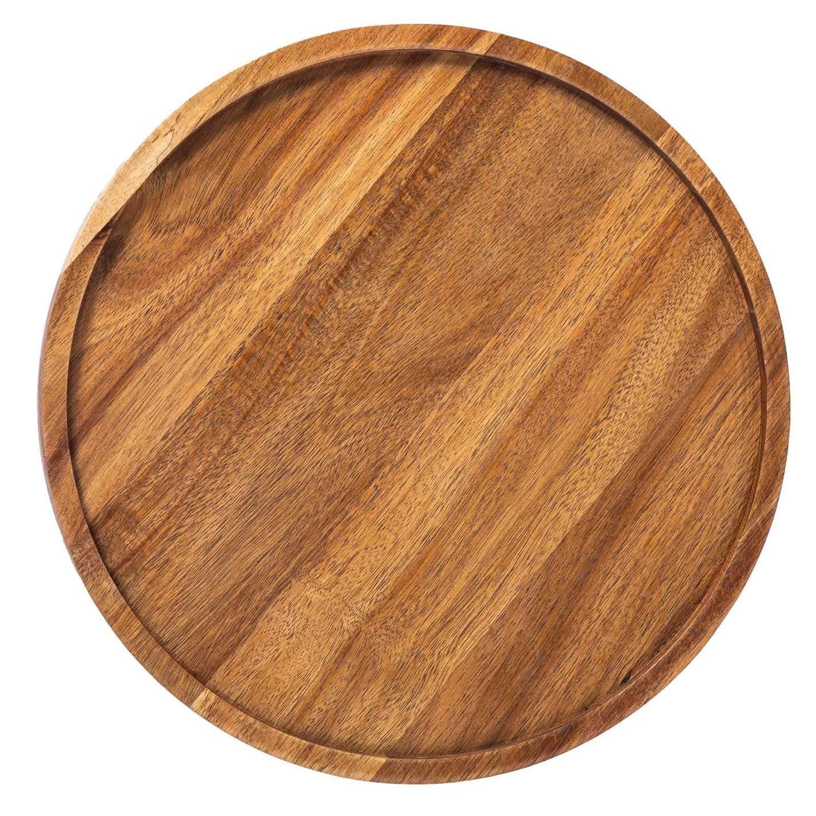 SXRQ and Scratch Proof Wood Platter for Hot Beverages and Appetizers Multipurpose Wooden Tea Tray Wooden Serving Tray