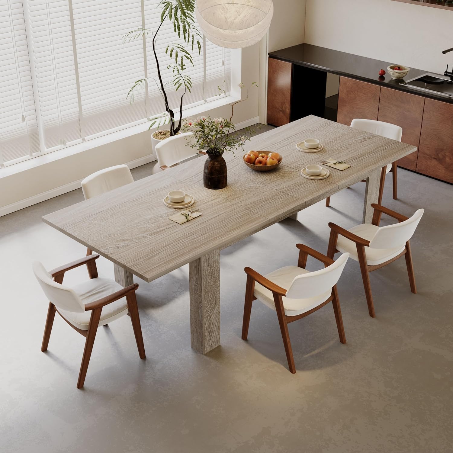 Amazon.com - JassmiPkwy Expandable Dining Table for 6 8 People ...