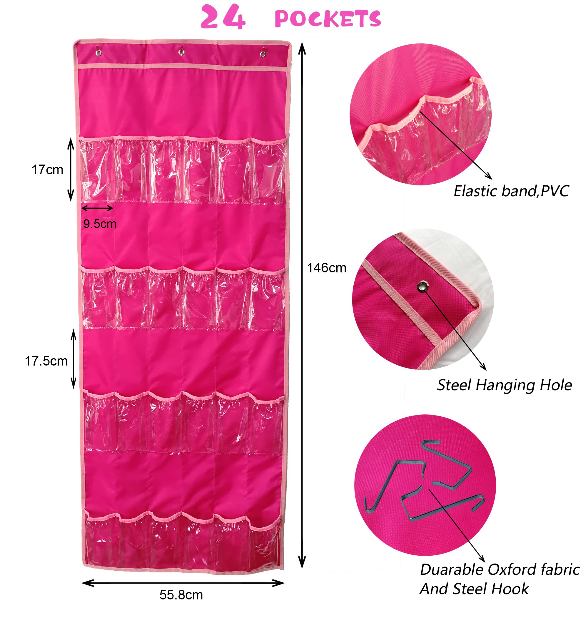 DUOLAM Hanging Over Door Toy Storage Organizer (24 Pockets), Compatible with LOL OMG Dolls Surprise Doll (Toys Not Included) - Image 2