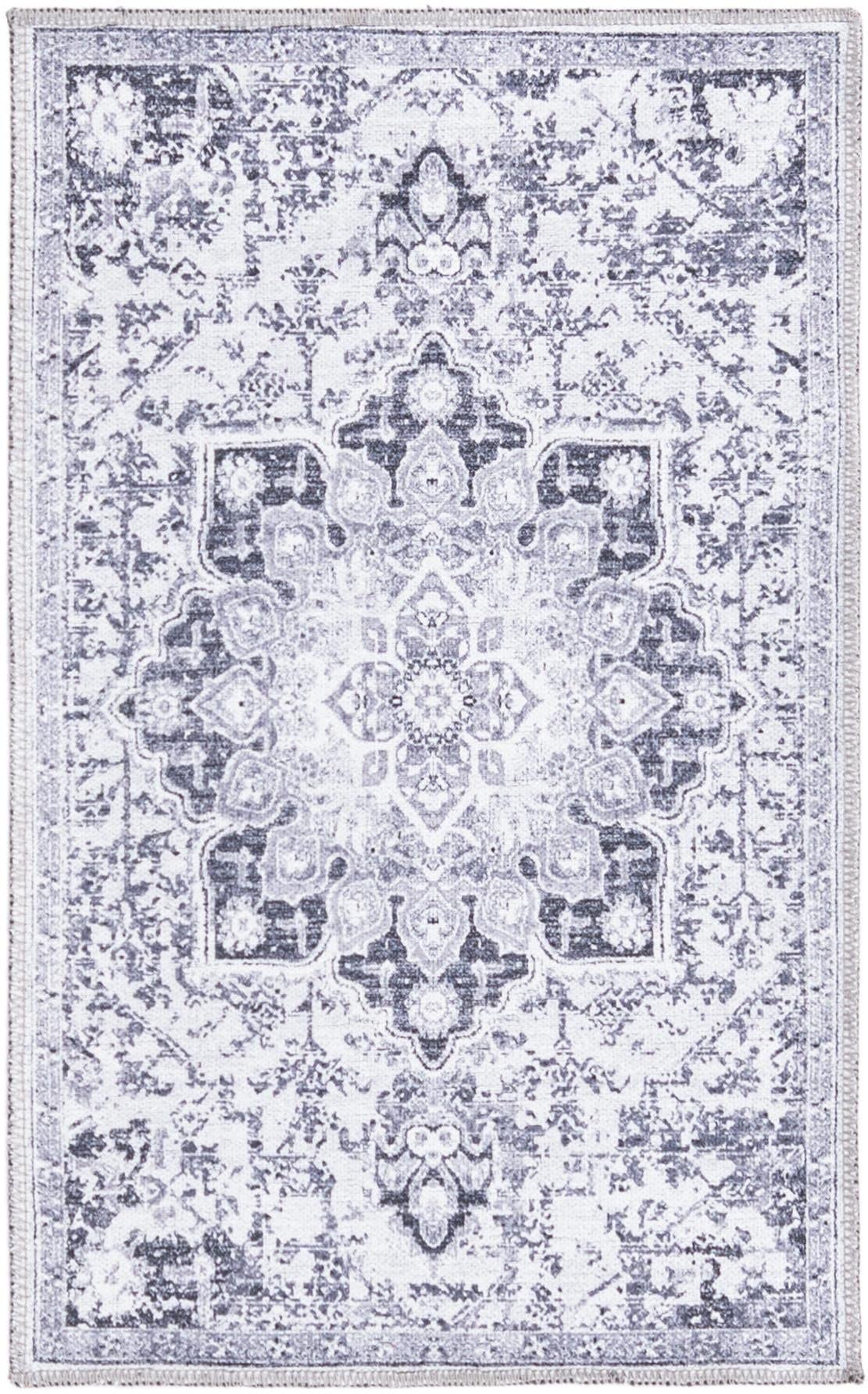 Photo 1 of [STOCK PHOTO FOR REFERENCE]
 Francesca Collection Washable Rug – 58 X 38 INCHES Light Gray Flatweave Rug