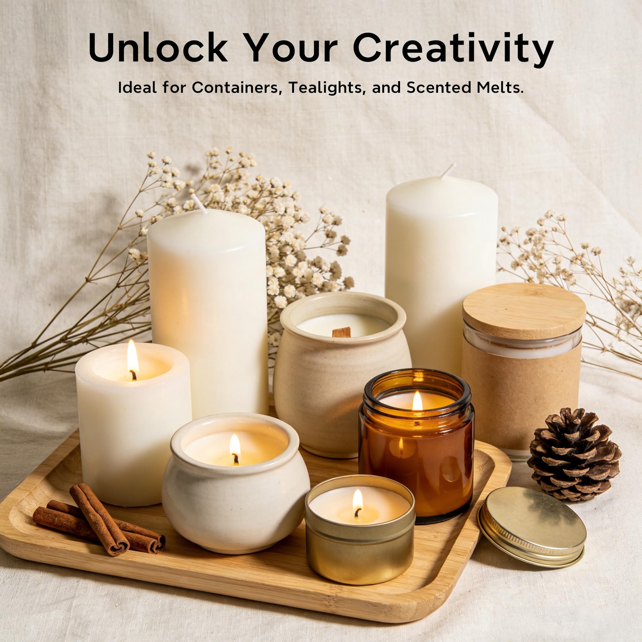 Miluli Copos de cera de soja 100 % natural para hacer velas, ecológicos, combustión limpia, suministros de velas de bricolaje, seguros y puros, 5 libras