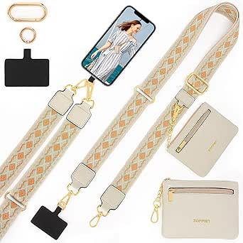 Clip And Go Phone Strap With Zipper Pouch,Crossbody
