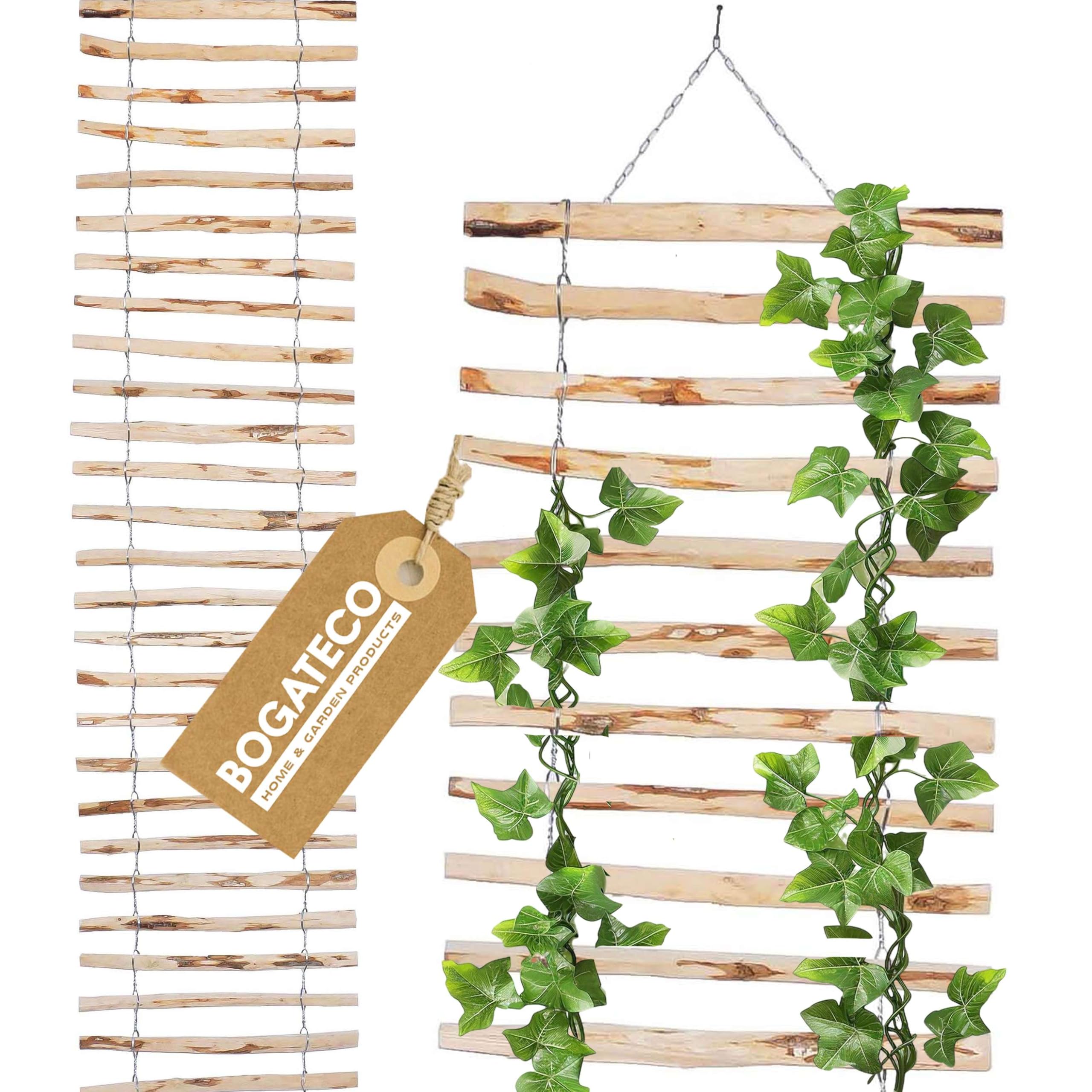 BOGATECO Rankgitter aus Haselnuss für Kletterpflanzen | 50 x 200 cm | 2 Größen zur Wahl | Holz Rankhilfe Perfekt für den Garten, Balkon und Terrasse | Rankgitter Sichtschutz