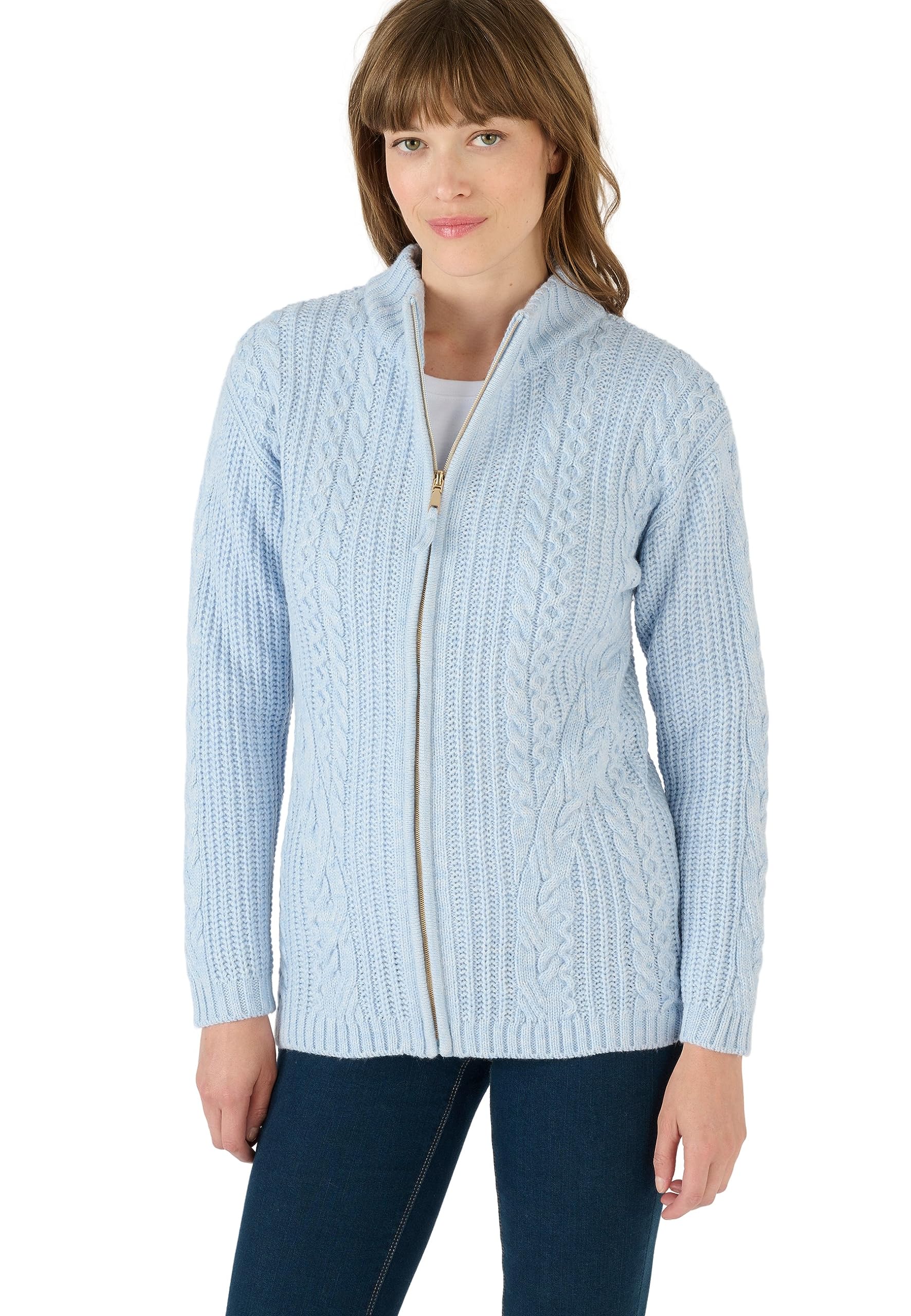 Damart - Toasty Thermal Zip Cardigan, Powder Blue, 22/24