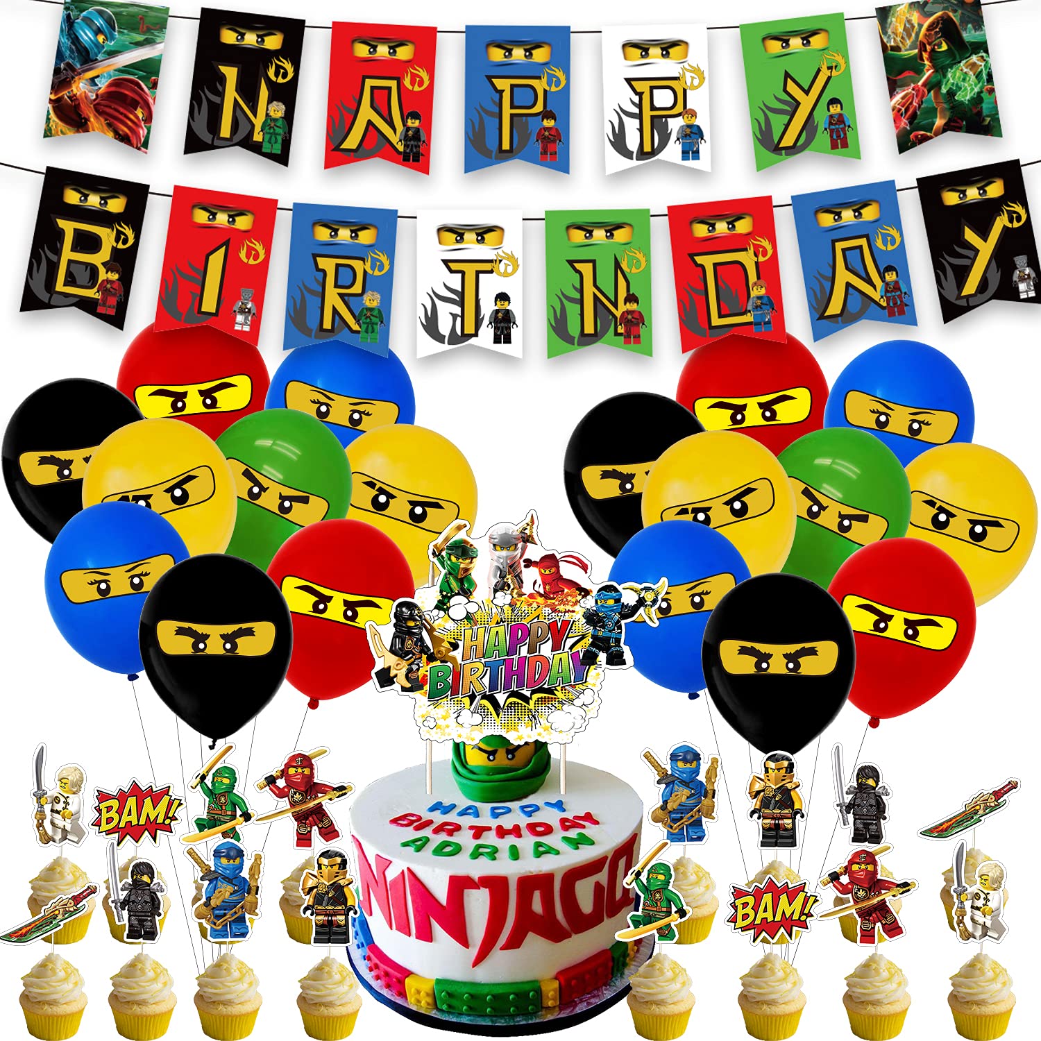 Buy Ninjago Birthday Party Supplies Ninja Party Decorations Include