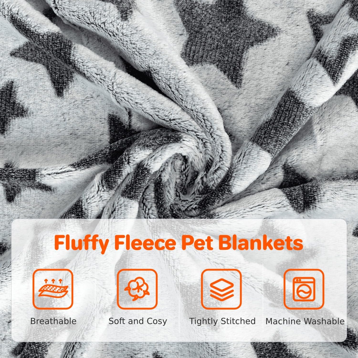 Nobleza 3 Pezzi Coperta per Cani Gatto, S, 60 x 80 cm, Copertina per Cani in Morbida e Calda Flanella, per Cane di Piccola Taglia Media, Gatti, Lavabile, Grigio