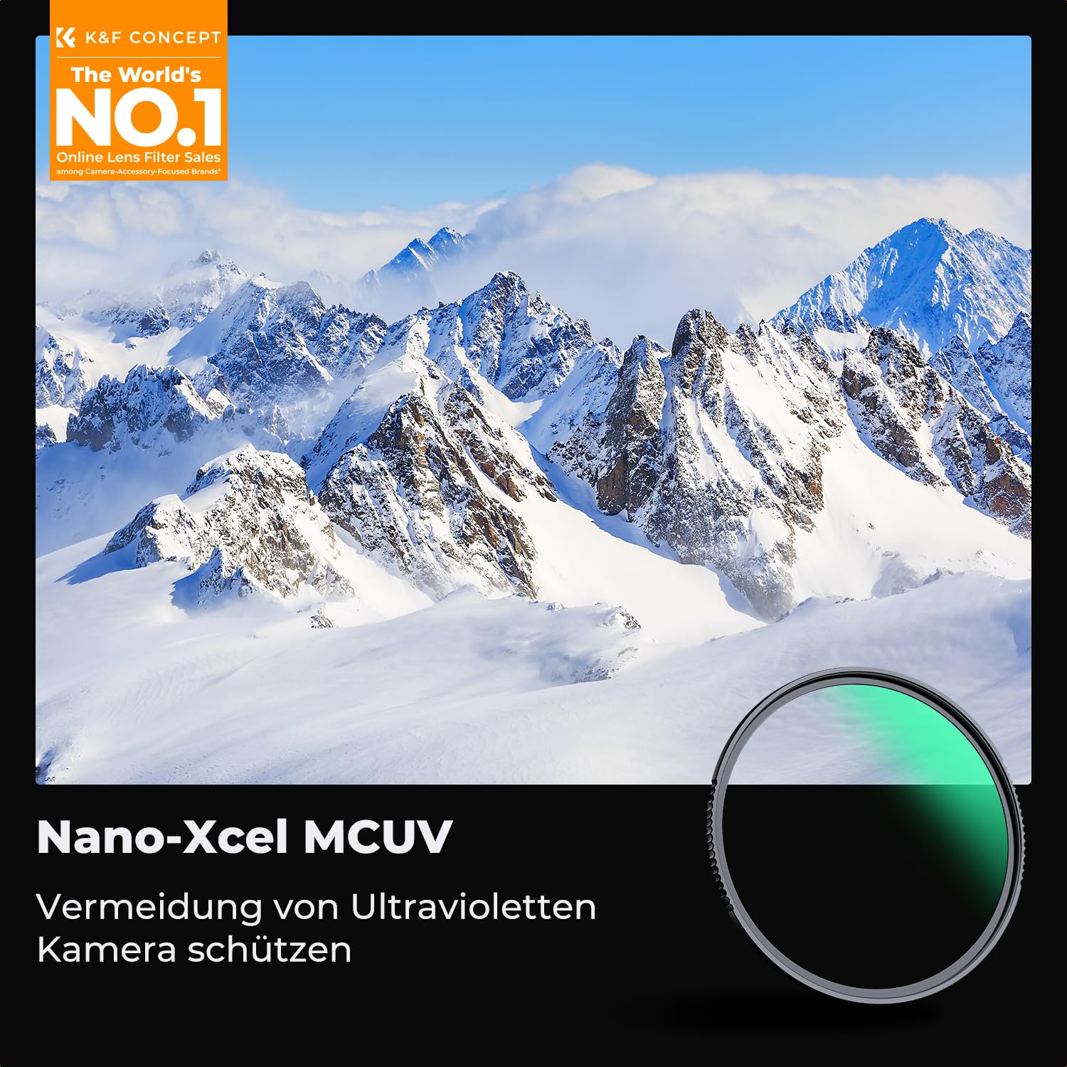 K&F CONCEPT Nano X-Serie UV Filter 67mm Schott-Glas B270 28 Schichten MC Super Slim Schutzfilter Ultraviolett-Filter