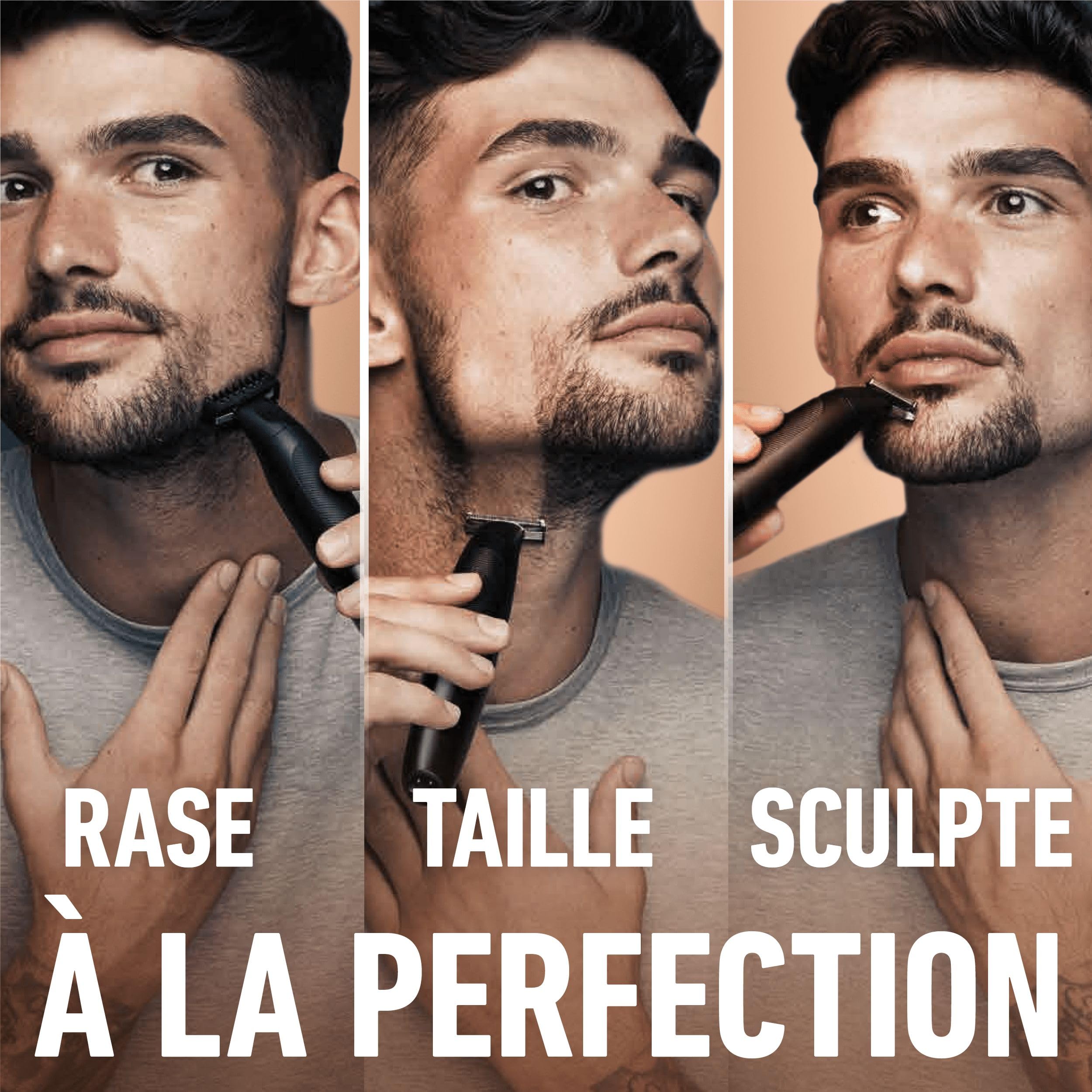 King C. Gillette Tondeuse Barbe Homme, 4 Sabots, Noire – Electrique, sans Fil, Etanche, Lame 4D Durable et Affutée pour Définir les Contours, Peignes pour Différentes Longueurs, 45 min d’Autonomie