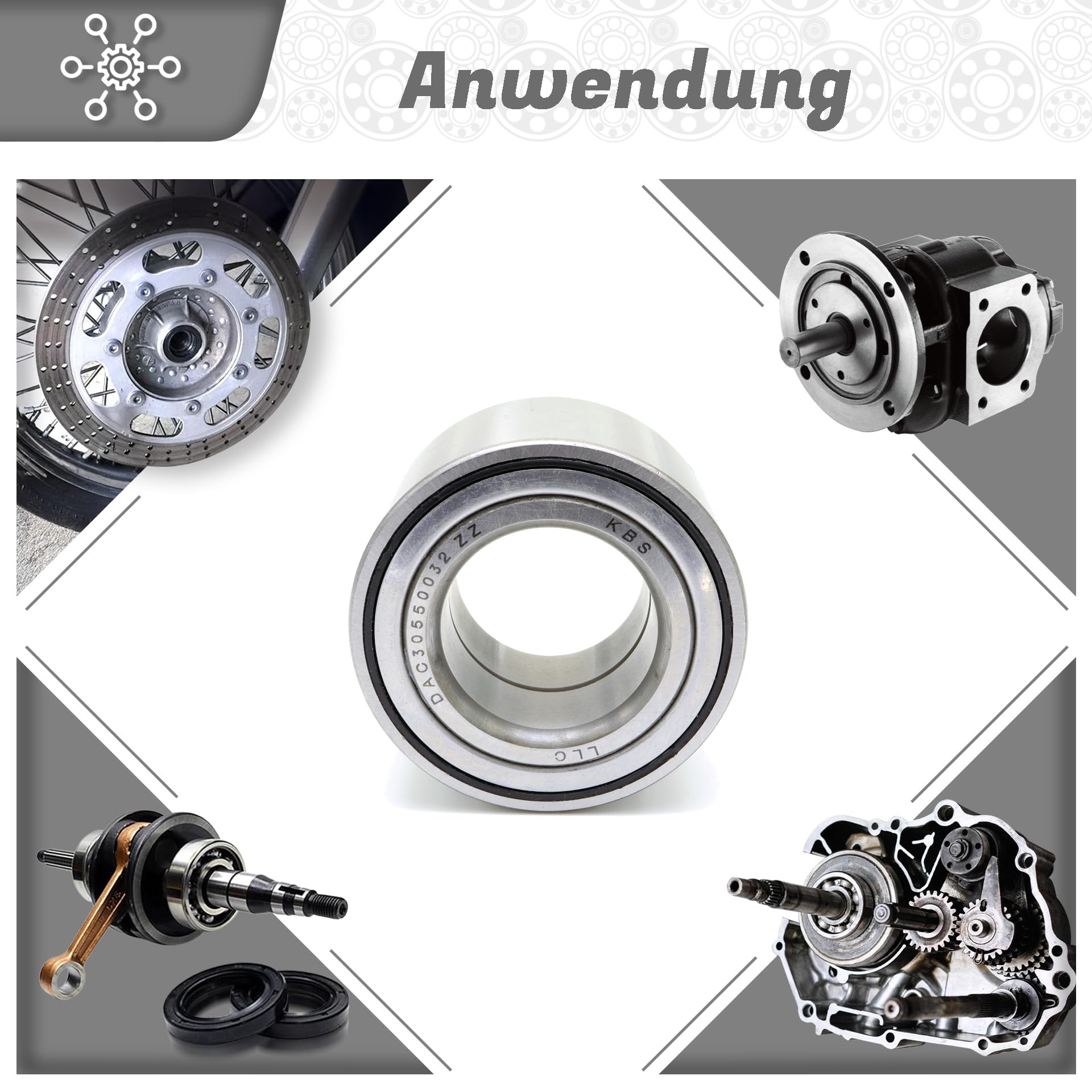 Schrägkugellager DAC 30550032 2Z 30x55x32mm, DIN 628, zweireihig, Reibungsarm, abgedichtetes Lager für radiale & axiale Belastungen, Ideal für Industrie- & Automobilanwendungen