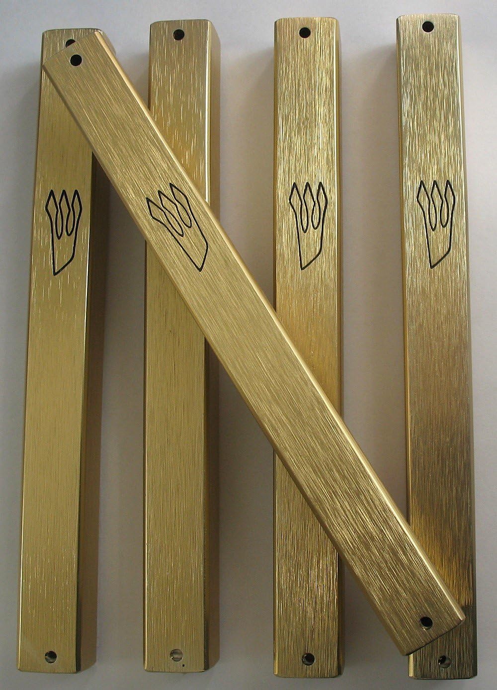 Two LOW PRICE aluminium golden mezuzah case from Israel mezuza needs 12cm scroll