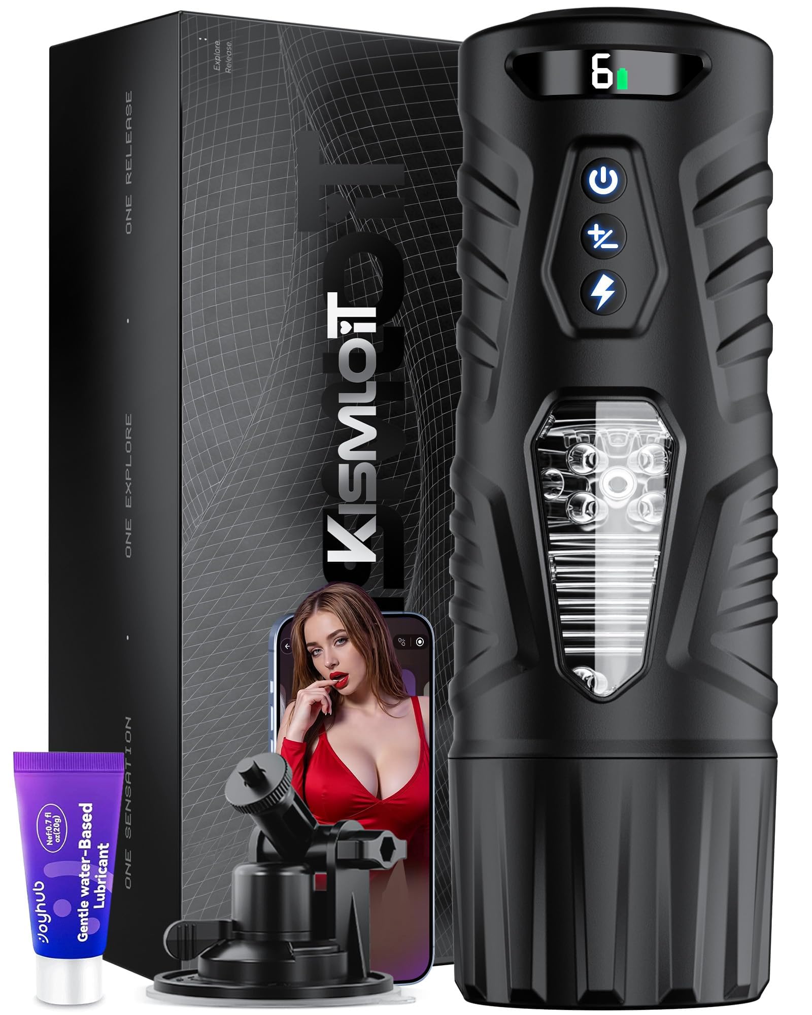 Kismloit Hands-Free Male Masturbator AI Sync Sex Toys for Men