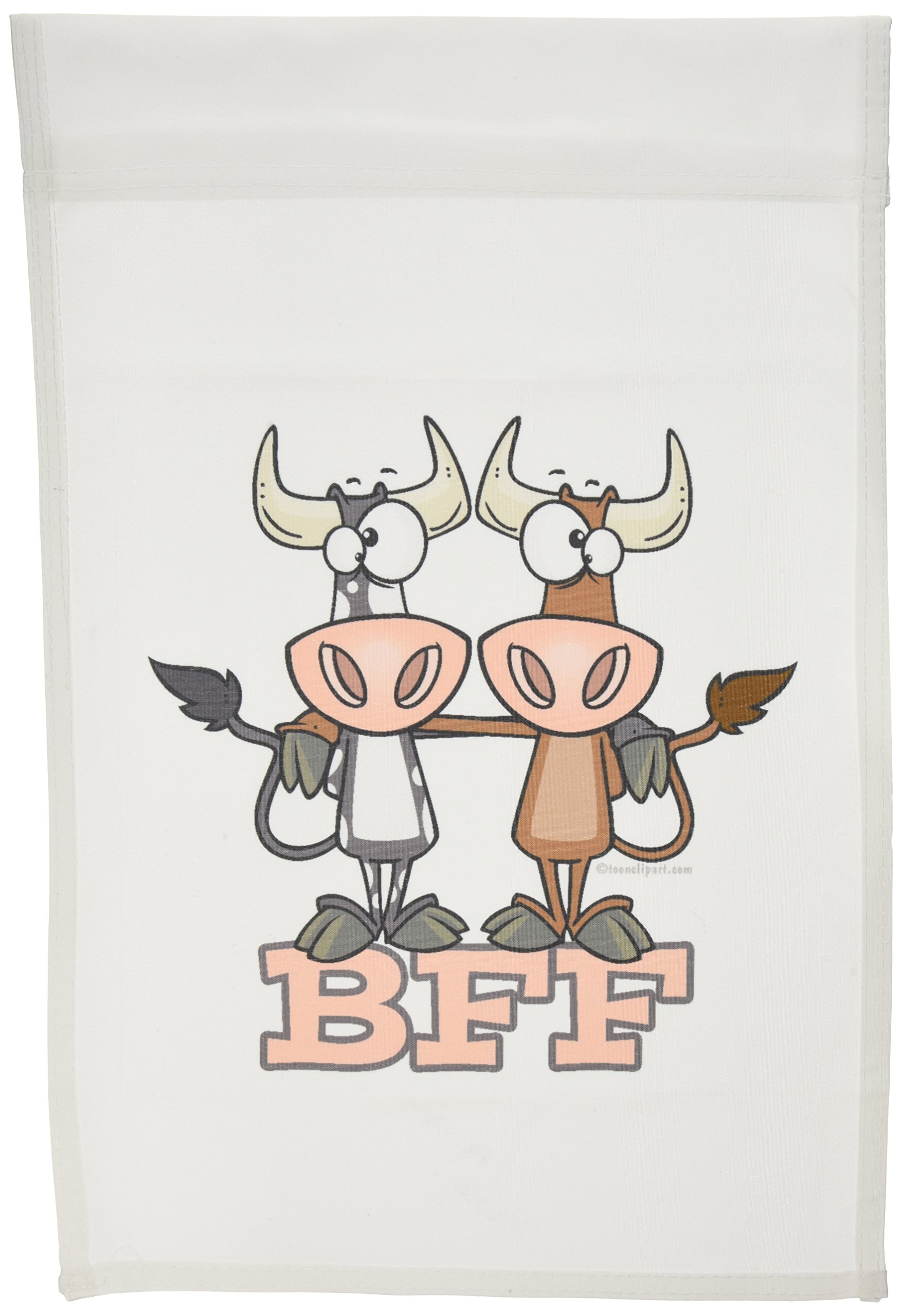 3dRose fl_103854_1 Bff Cow Best Friends Forever Buddies Garden Flag, 12 by 18-Inch