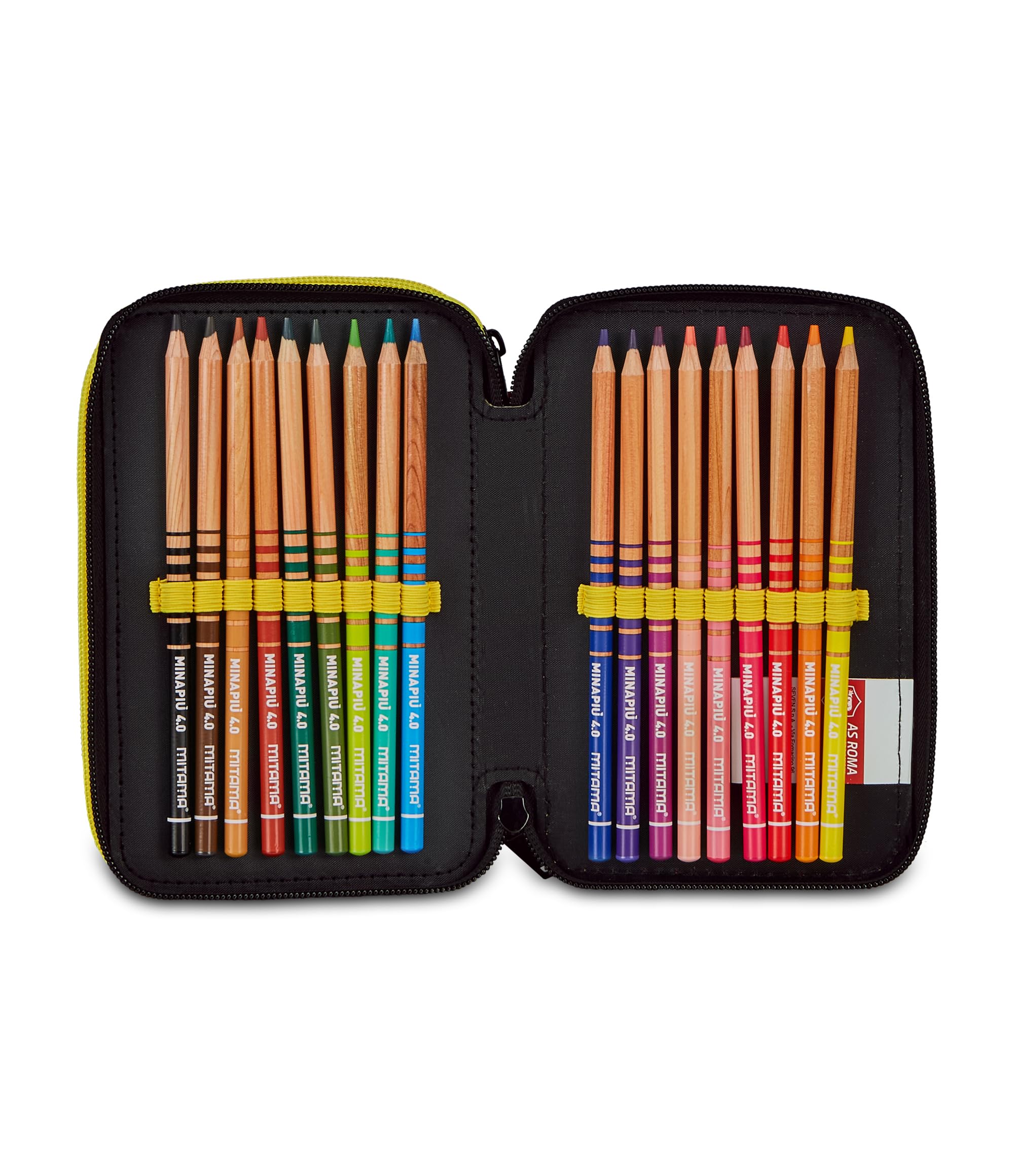 Seven Astuccio Scuola 3 Zip Roma, Rosso, Triplo Scomparto, 45 pezzi, Set cancelleria incluso, Accessori Zaino, Scuola elementare, Bambini e ragazzi, Calcio, Prodotto ufficiale