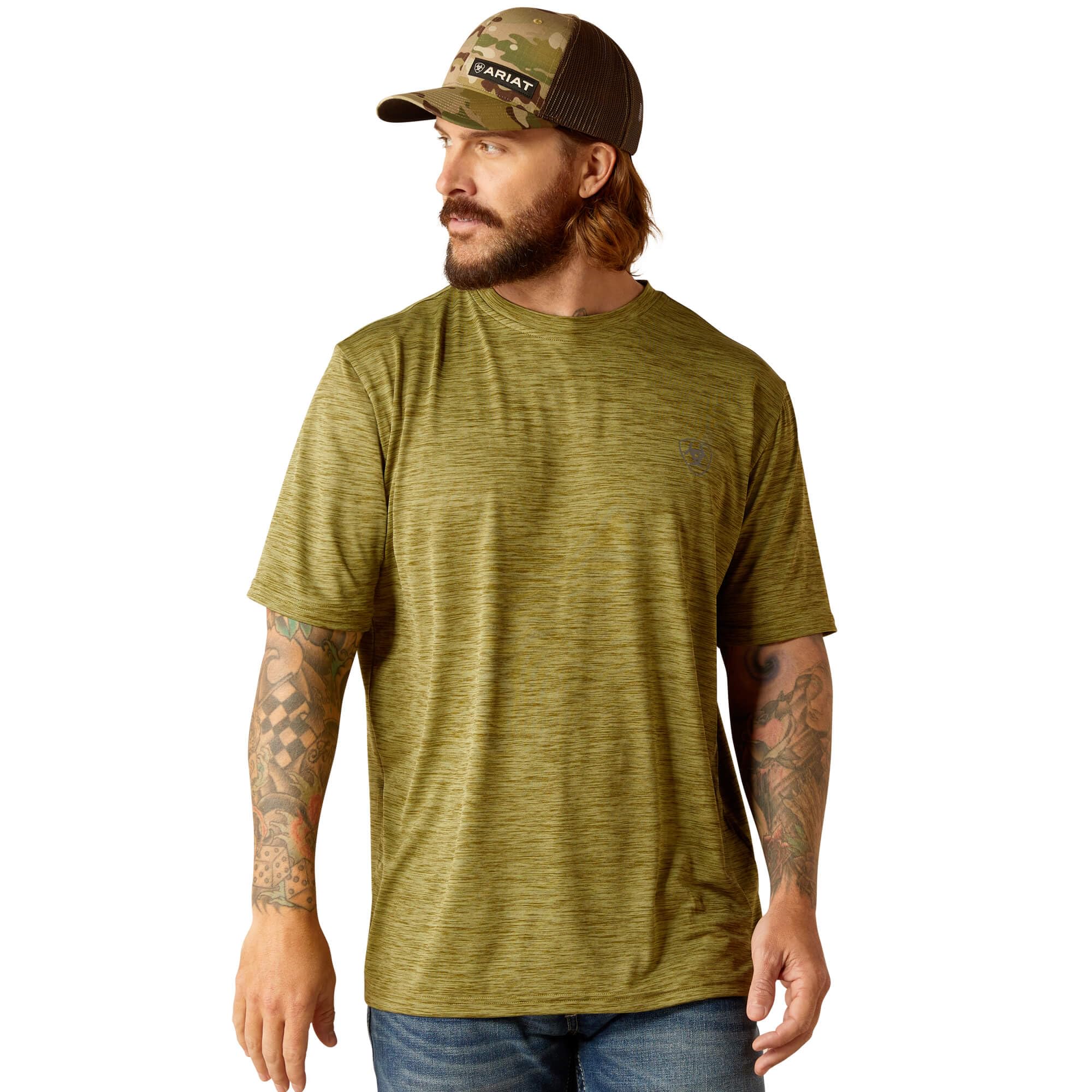 ARIAT Men's Charger Basic T-Shirt (X-Large, Young Turq)